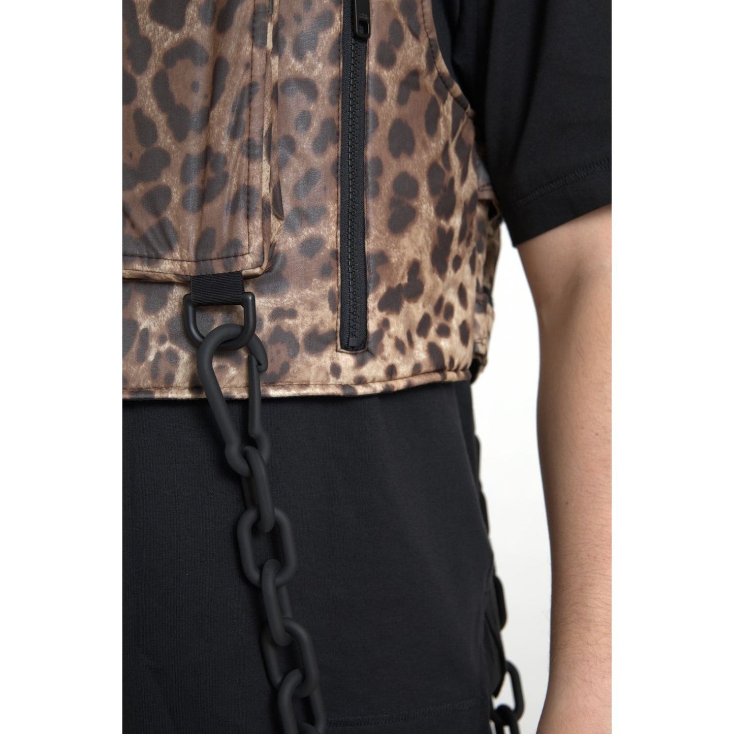 Dolce & Gabbana Silk Leopard Vest Exclusive Sportswear Dolce & Gabbana Dark Slate Gray