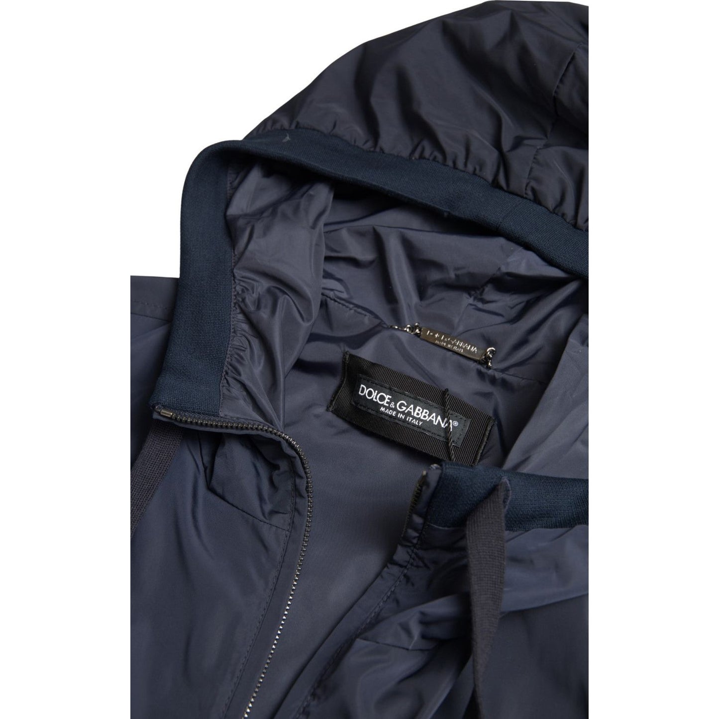 Dolce & Gabbana Elegant Blue Hooded Sweatshirt with Zip Closure Dolce & Gabbana Dark Slate Gray