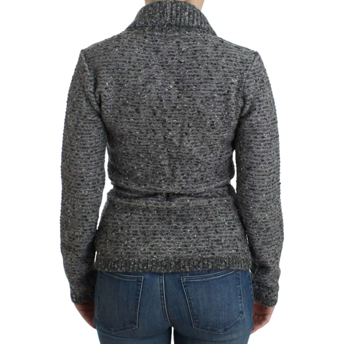 Cavalli Elegant Gray Wool Blend Cardigan