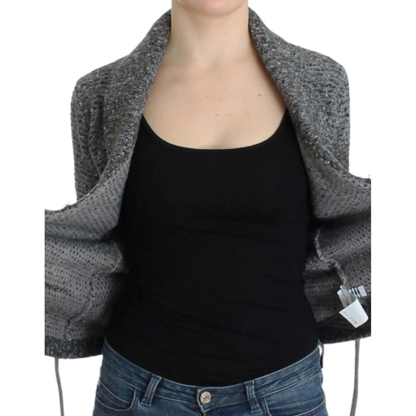 Cavalli Elegant Gray Wool Blend Cardigan