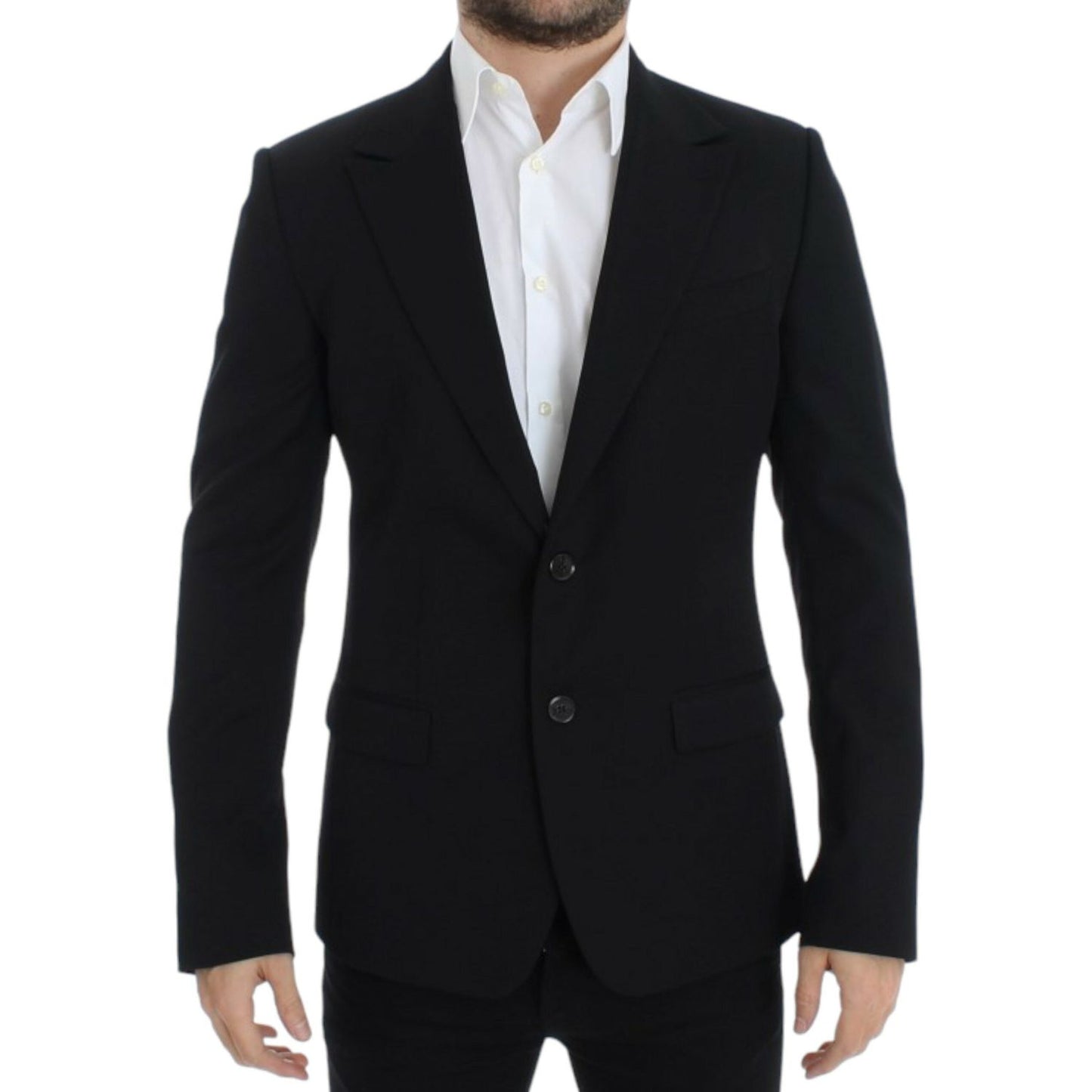 Dolce & Gabbana Elegant Slim Fit Black Wool Blazer Dolce & Gabbana Black