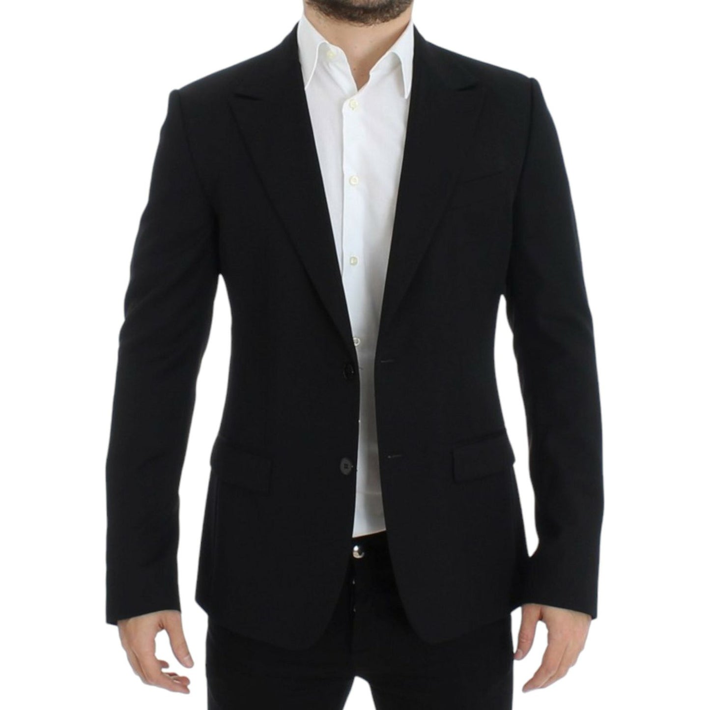 Dolce & Gabbana Elegant Slim Fit Black Wool Blazer Dolce & Gabbana Black