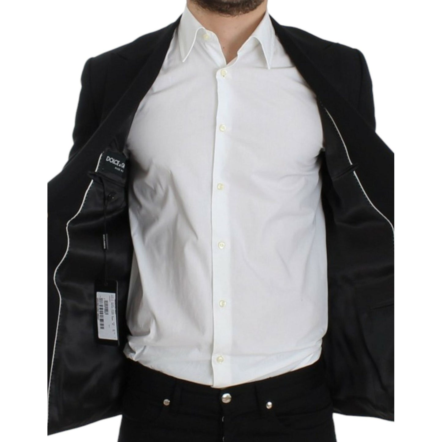 Dolce & Gabbana Elegant Slim Fit Black Wool Blazer Dolce & Gabbana Black