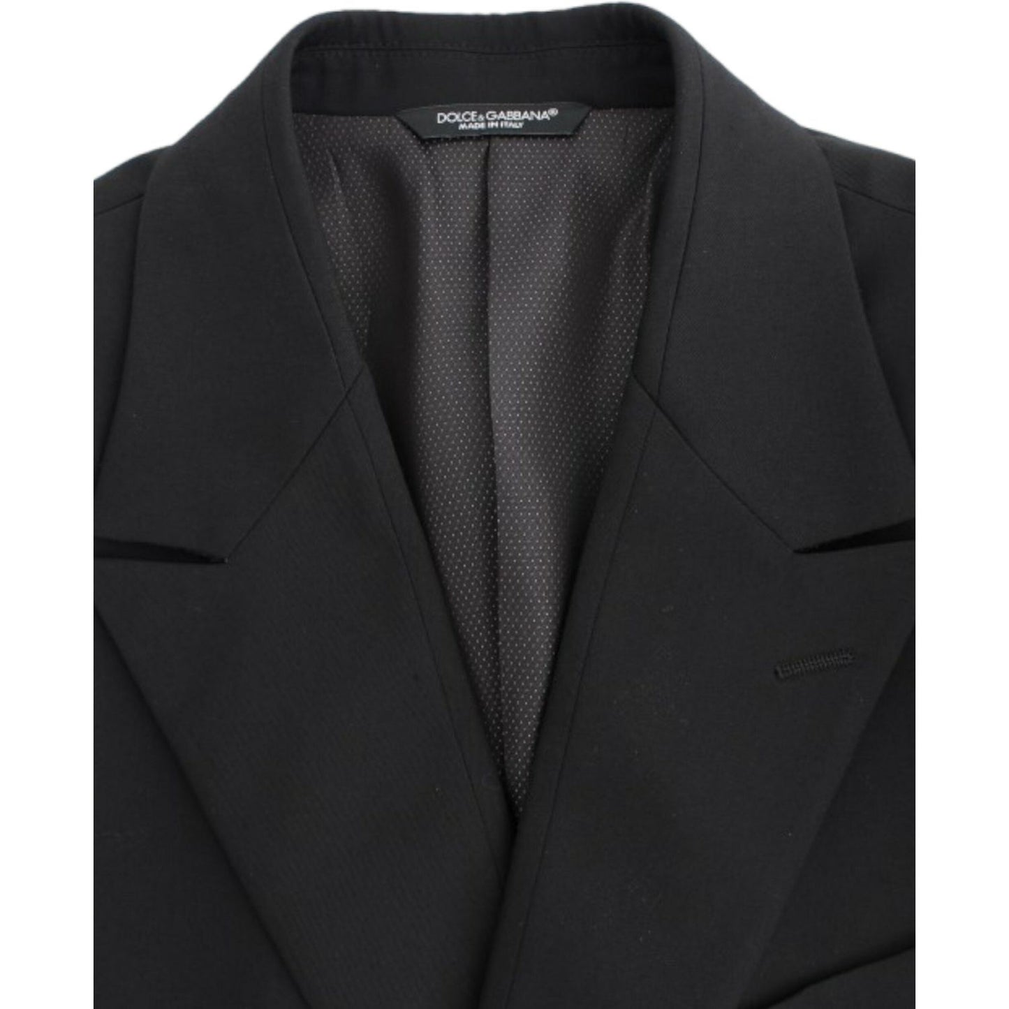 Dolce & Gabbana Elegant Slim Fit Black Wool Blazer Dolce & Gabbana Dark Slate Gray
