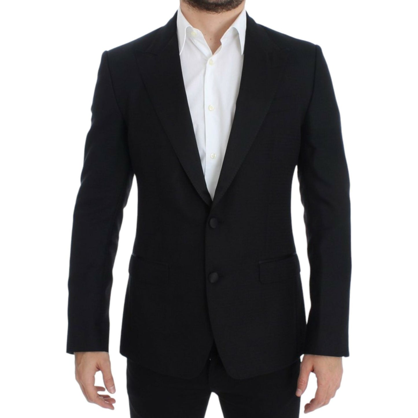 Dolce & Gabbana Elegant Black Silk Blend Sicilia Blazer Dolce & Gabbana Black