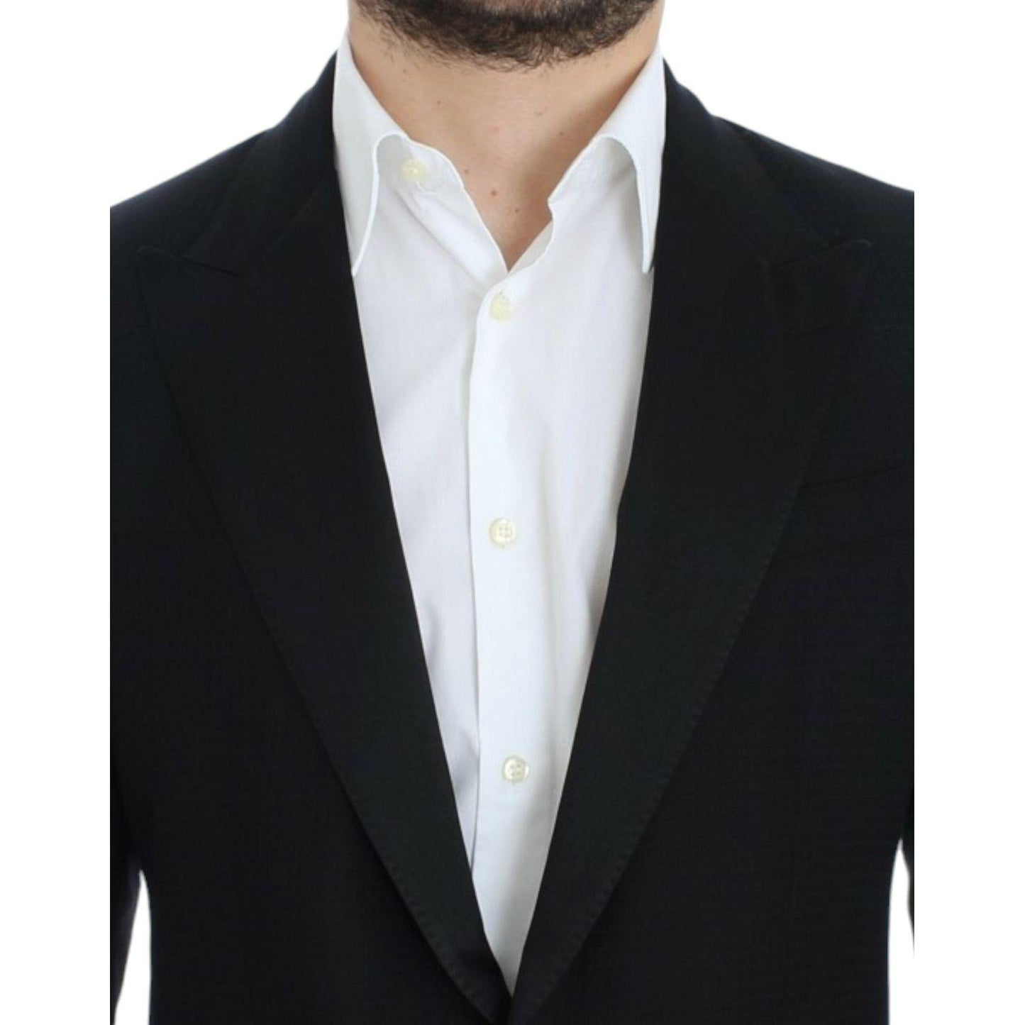 Dolce & Gabbana Elegant Black Silk Blend Sicilia Blazer Dolce & Gabbana Light Gray