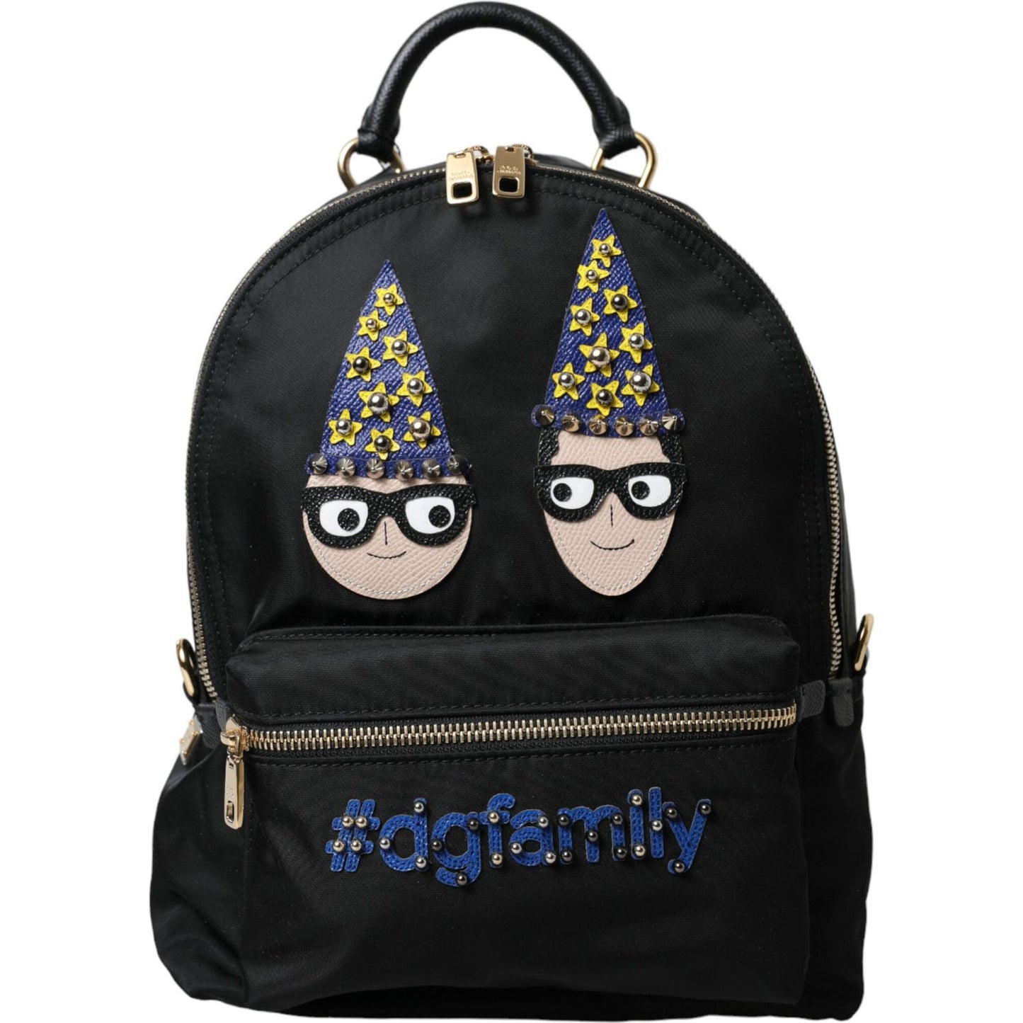 Dolce & Gabbana Elegant Black Gold Detail Backpack Dolce & Gabbana Black