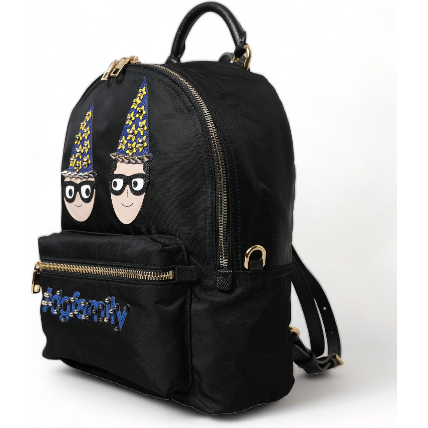 Dolce & Gabbana Elegant Black Gold Detail Backpack Dolce & Gabbana Black