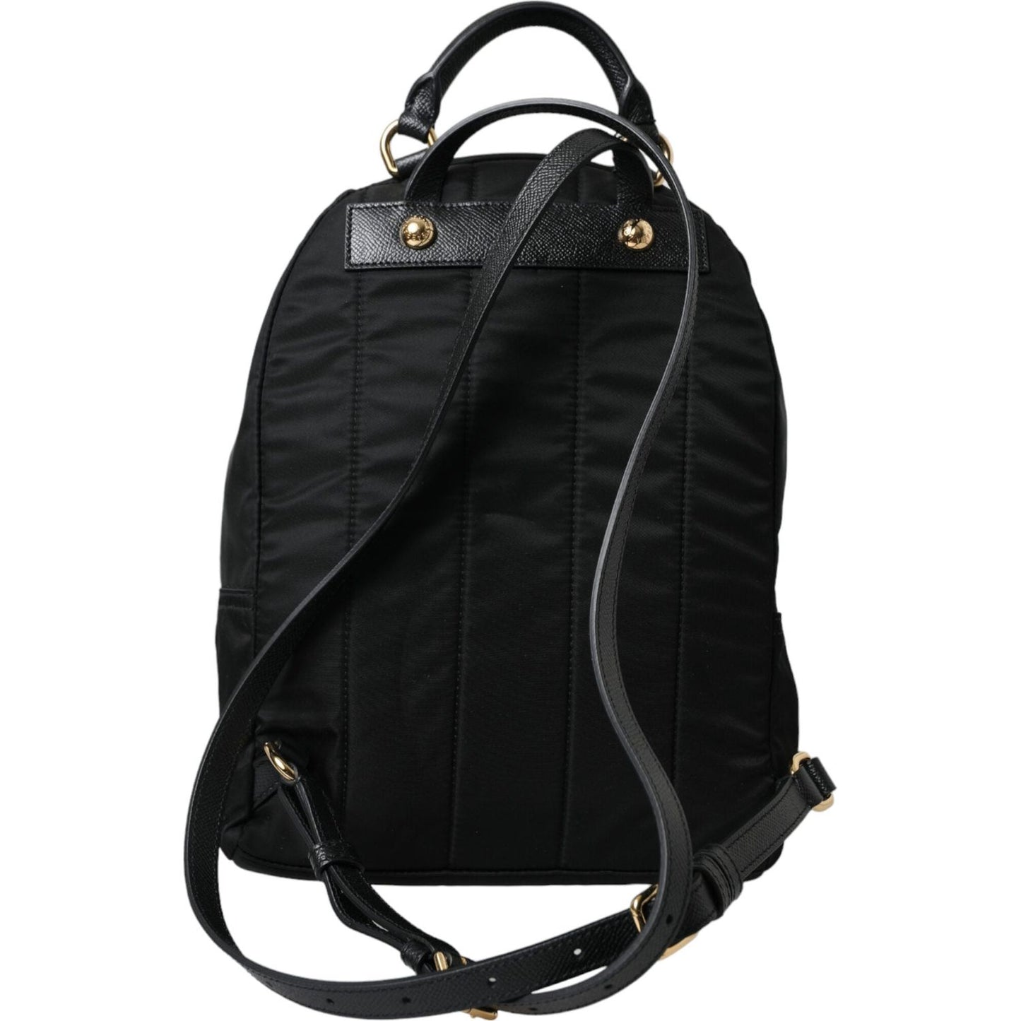 Dolce & Gabbana Elegant Black Gold Detail Backpack Dolce & Gabbana Black