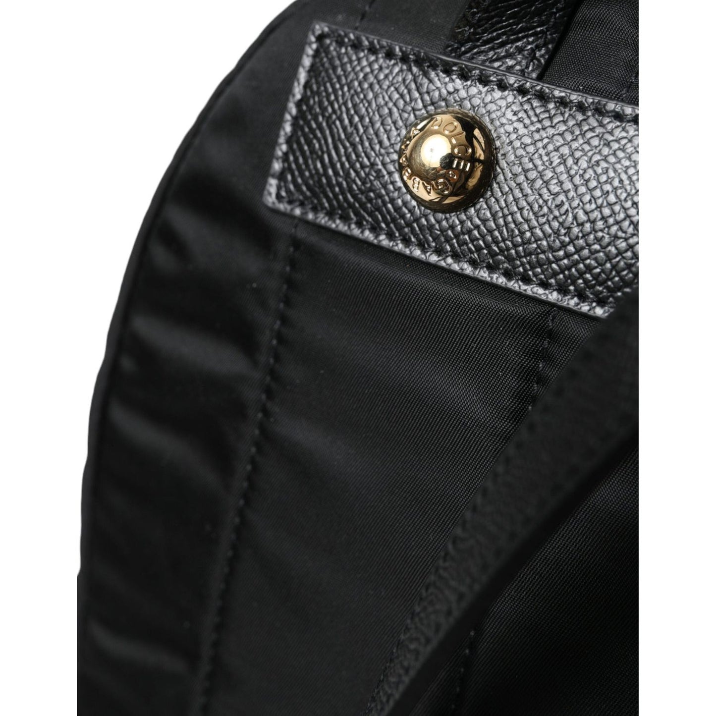 Dolce & Gabbana Elegant Black Gold Detail Backpack Dolce & Gabbana Black