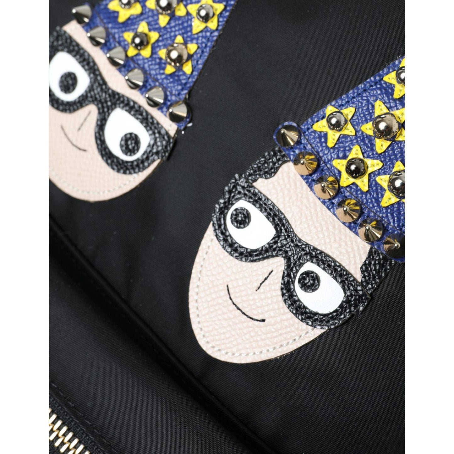Dolce & Gabbana Elegant Black Gold Detail Backpack Dolce & Gabbana Dark Slate Gray