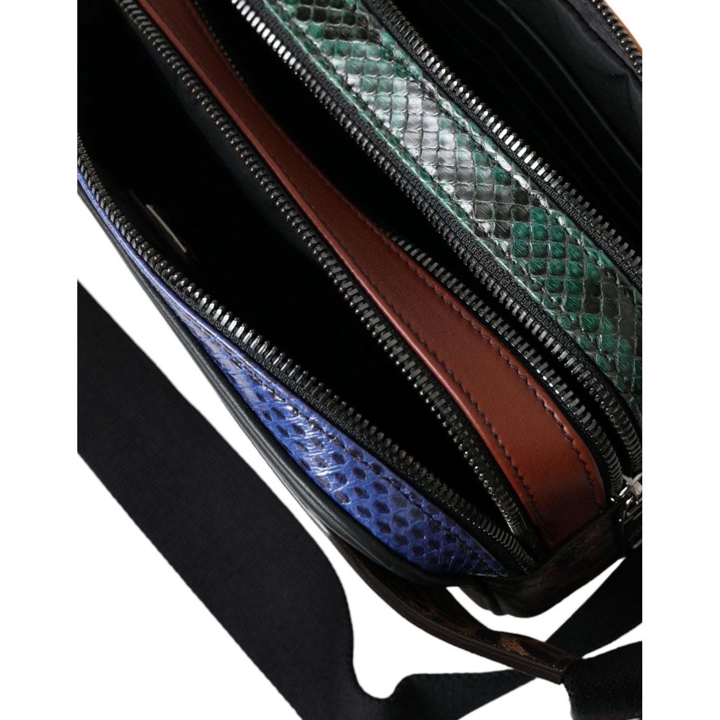 Dolce & Gabbana Exotic Leather Leopard Belt Bag Dolce & Gabbana Black