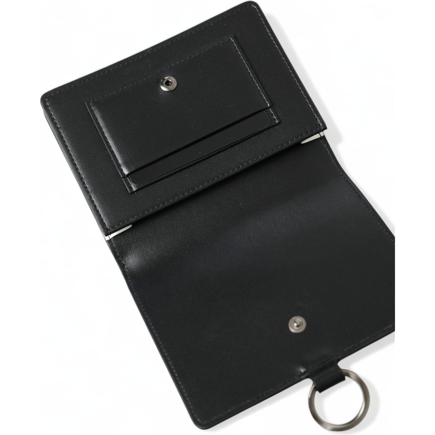 Dolce & Gabbana Elegant Black Leather Crystal Card Holder Wallet Dolce & Gabbana Dark Slate Gray
