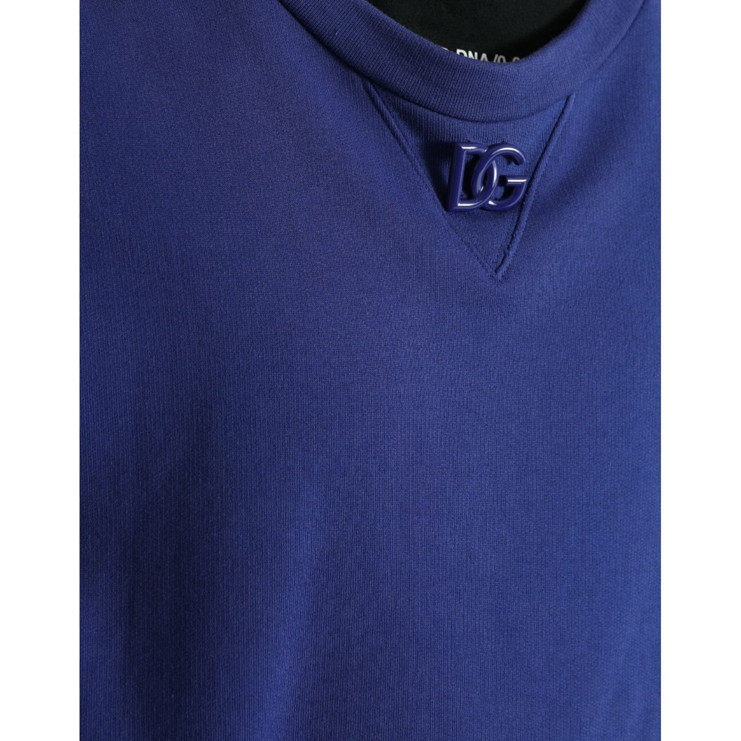 Dolce & Gabbana Royal Blue Cotton Crewneck Sweater Dolce & Gabbana Midnight Blue