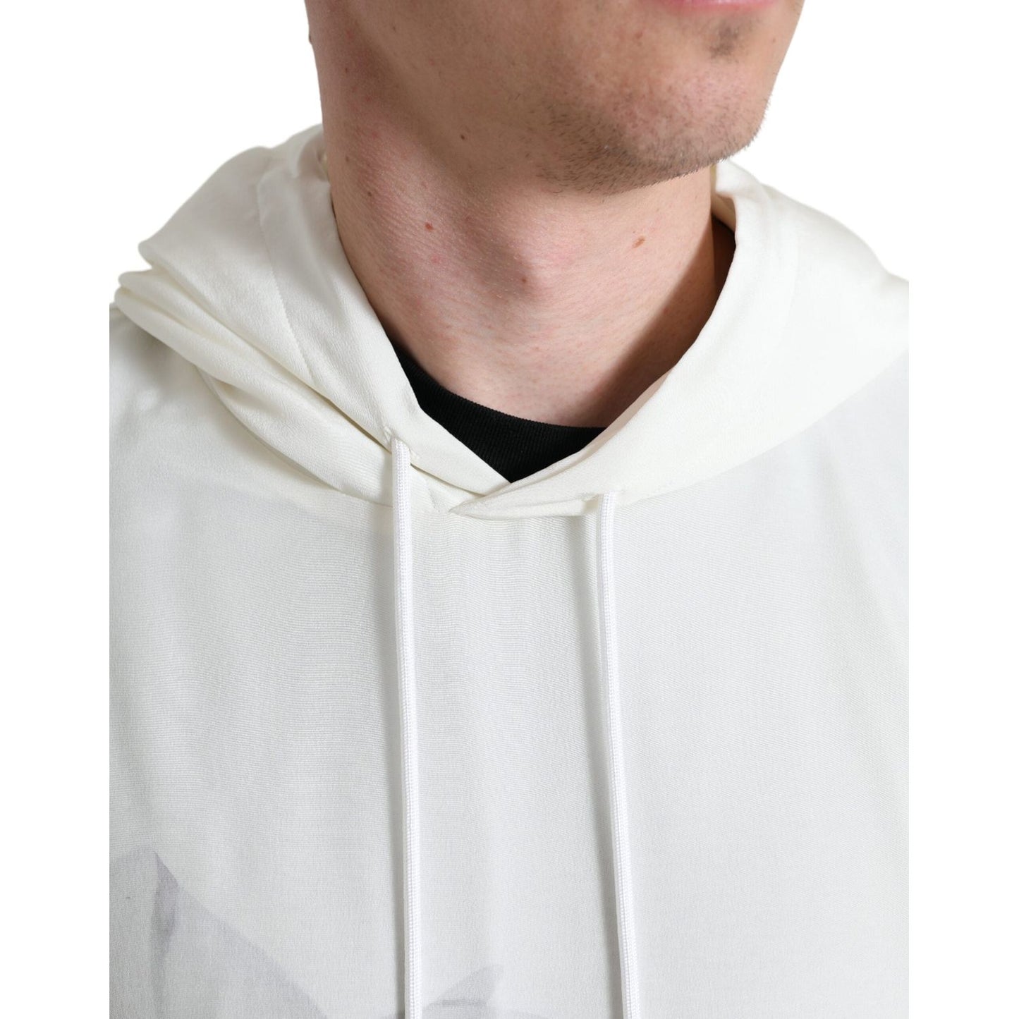 Dolce & Gabbana Elegant Floral Silk Hooded Pullover Dolce & Gabbana Light Gray