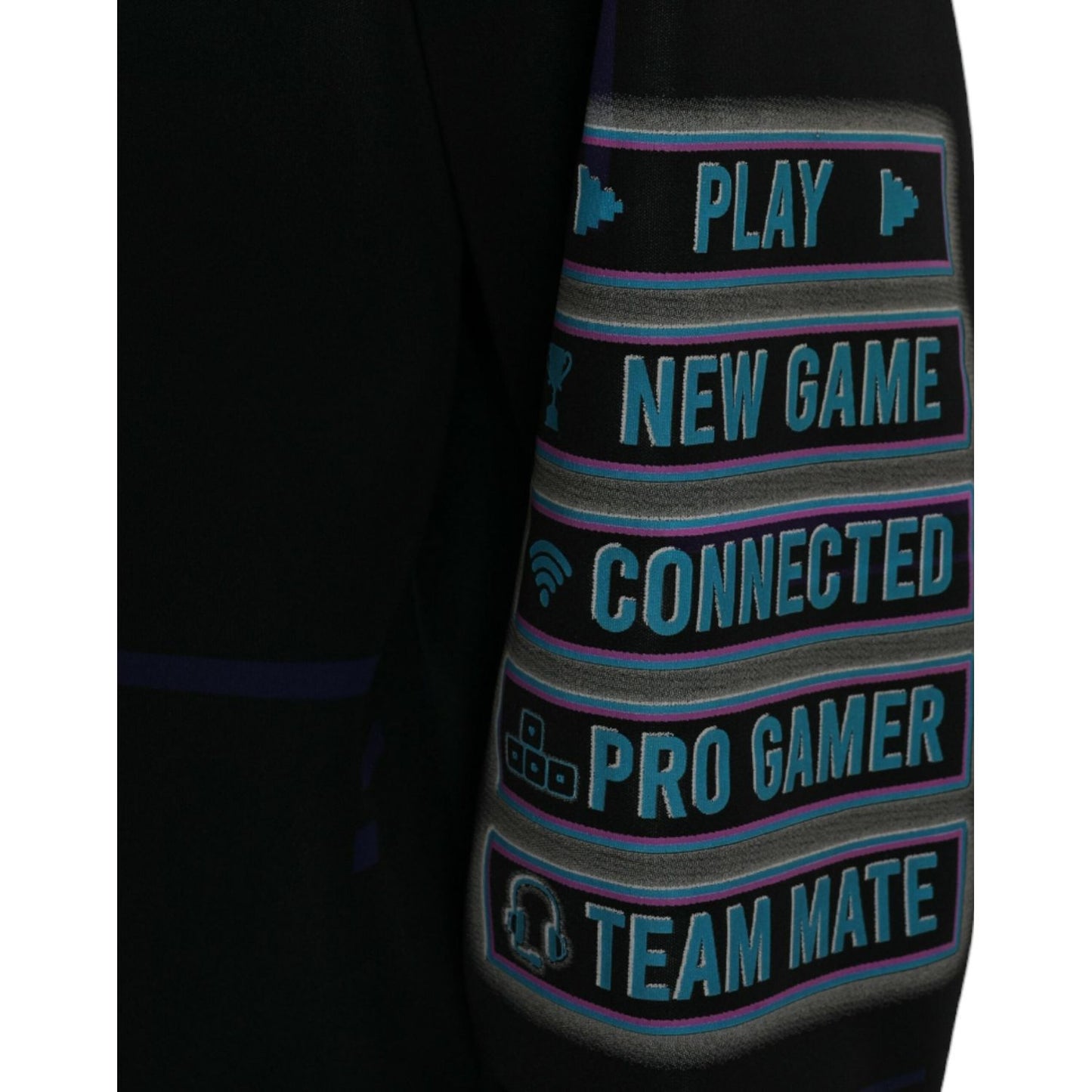 Dolce & Gabbana Elegant Graphic Print Hooded Pullover Dolce & Gabbana Black