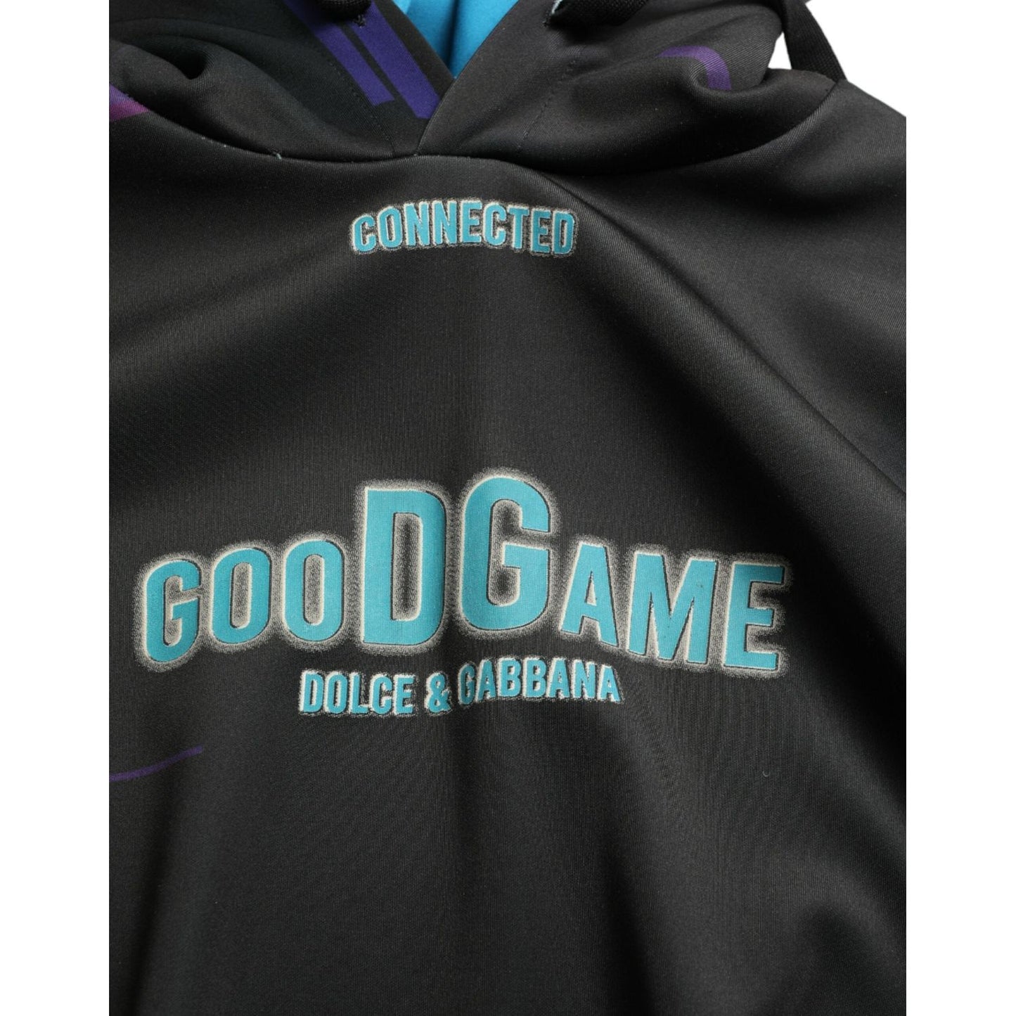 Dolce & Gabbana Elegant Graphic Print Hooded Pullover Dolce & Gabbana Dark Slate Gray