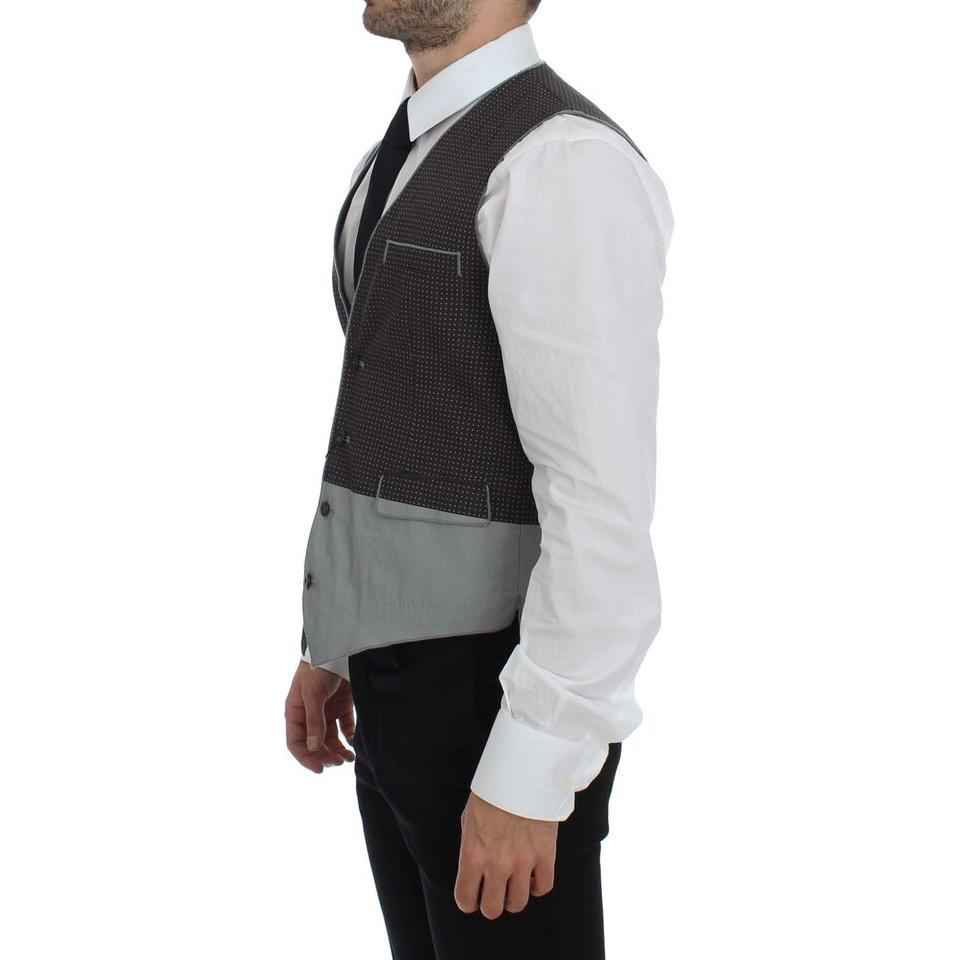 Dolce & Gabbana Elegant Gray Cotton Dress Vest Dolce & Gabbana Light Gray