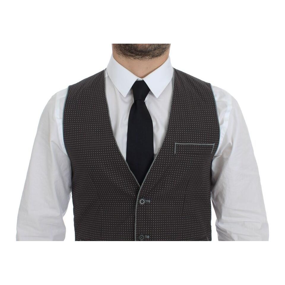 Dolce & Gabbana Elegant Gray Cotton Dress Vest Dolce & Gabbana Light Gray