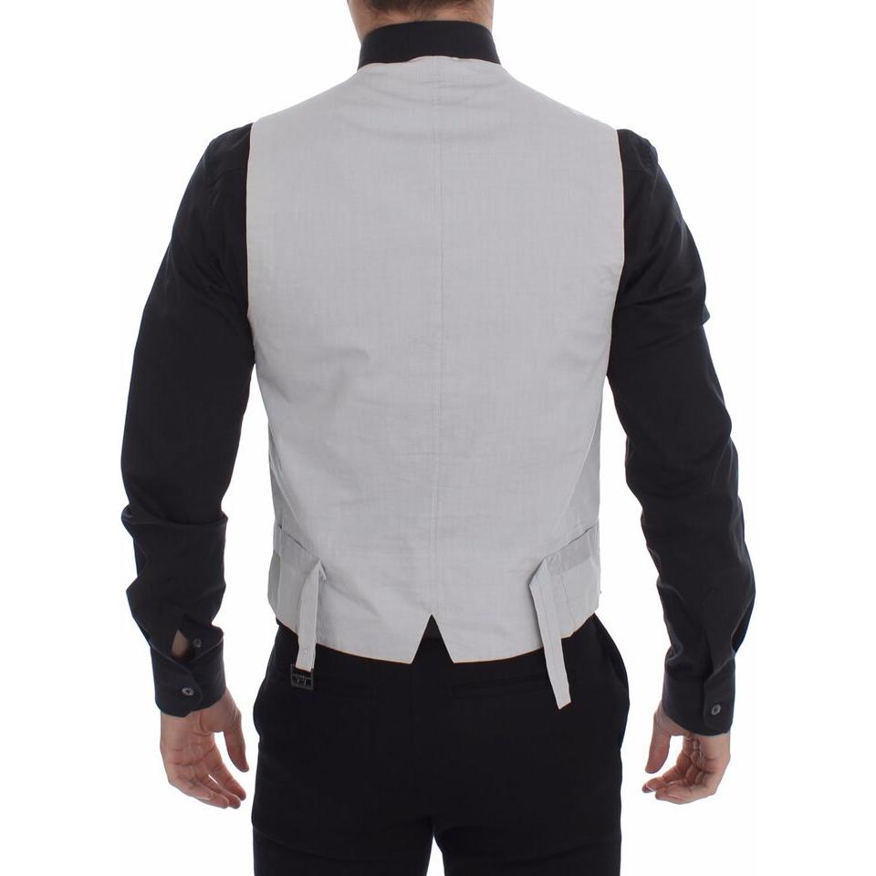Dolce & Gabbana Chic Beige Single Breasted Dress Vest Dolce & Gabbana Black