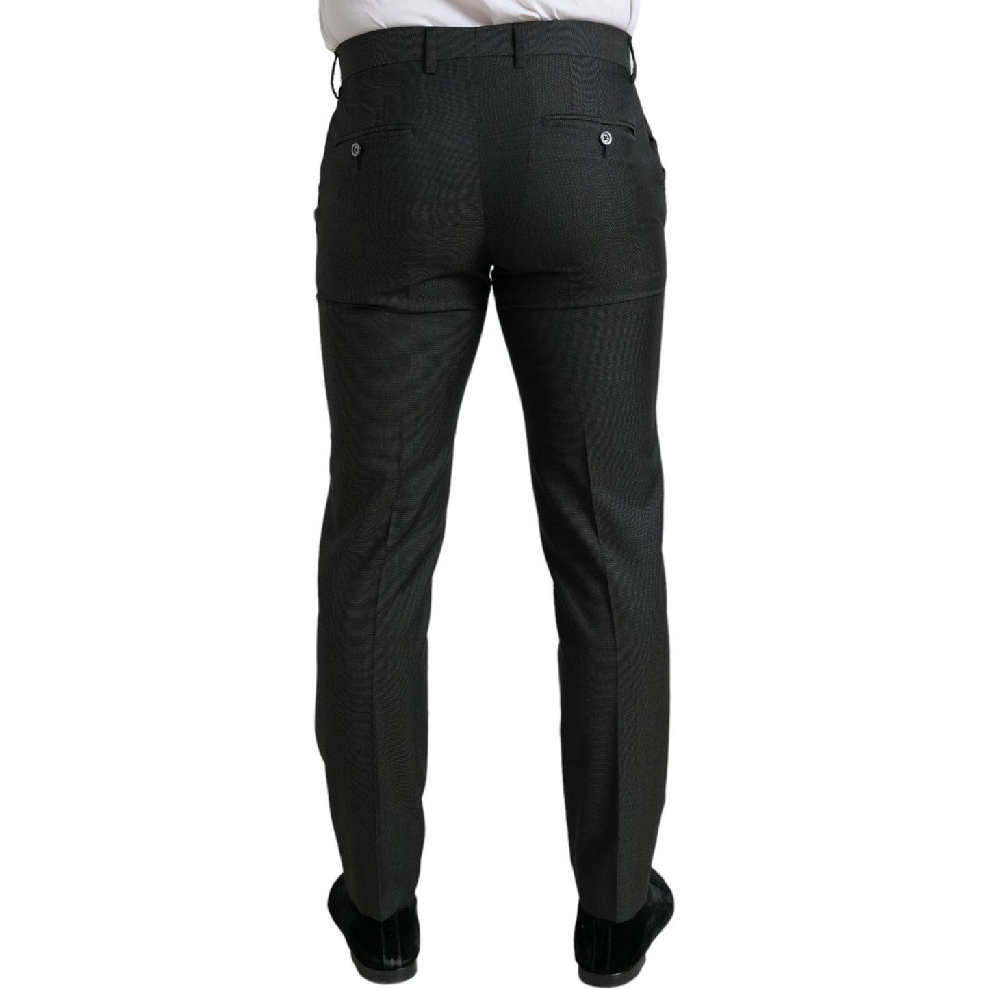 Dolce & Gabbana Elegant Dark Grey Skinny Dress Pants Dolce & Gabbana Black