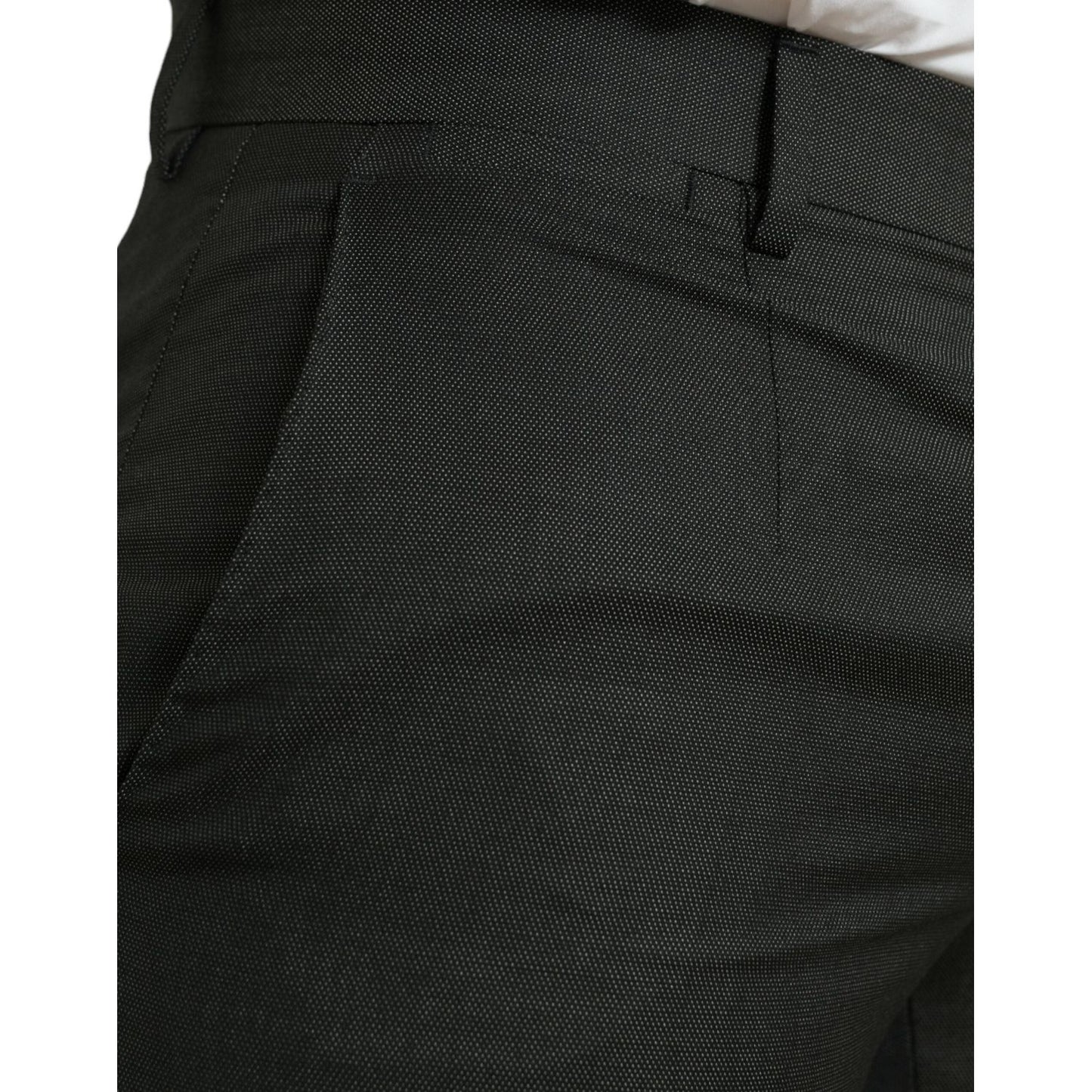 Dolce & Gabbana Elegant Dark Grey Skinny Dress Pants Dolce & Gabbana Black