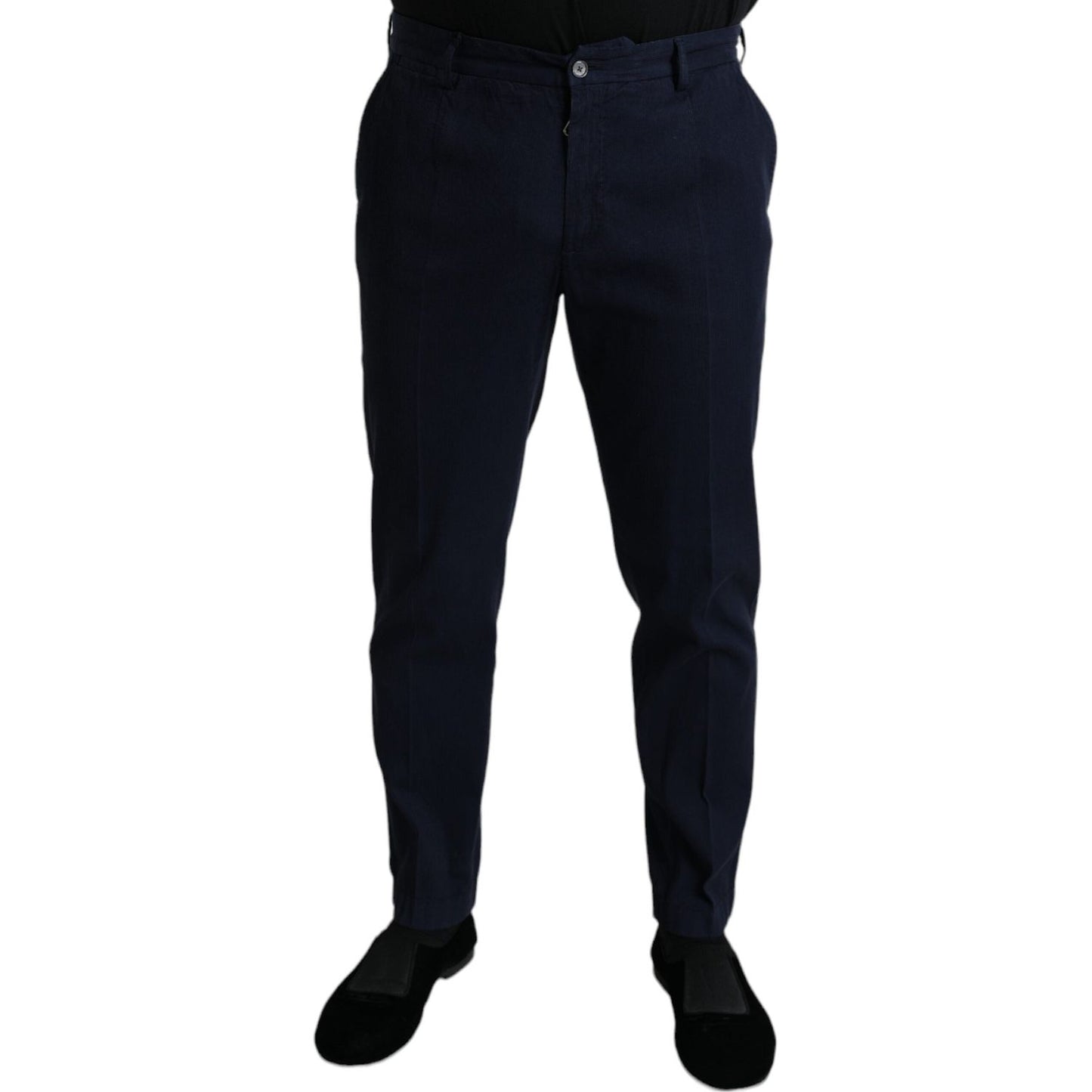 Dolce & Gabbana Elegant Dark Blue Skinny Dress Pants Dolce & Gabbana Black