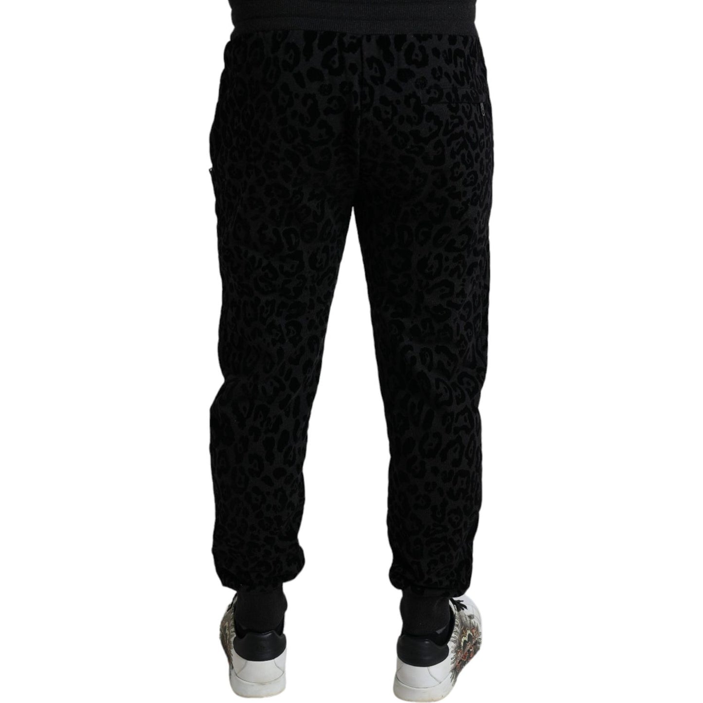 Dolce & Gabbana Elegant Leopard Joggers for Men Dolce & Gabbana Black