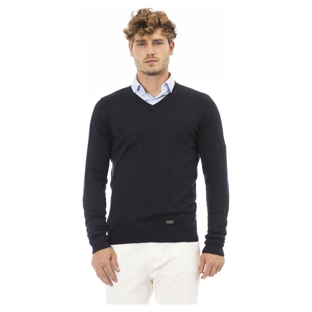 Baldinini Trend Blue Modal Men Sweater Baldinini Trend Beige