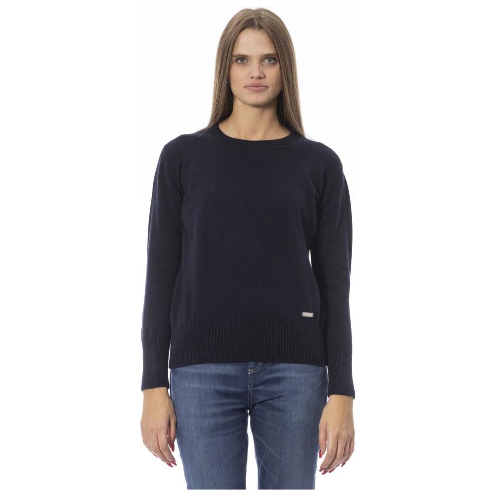 Baldinini Trend Blue Wool Women Sweater Baldinini Trend Dark Slate Gray