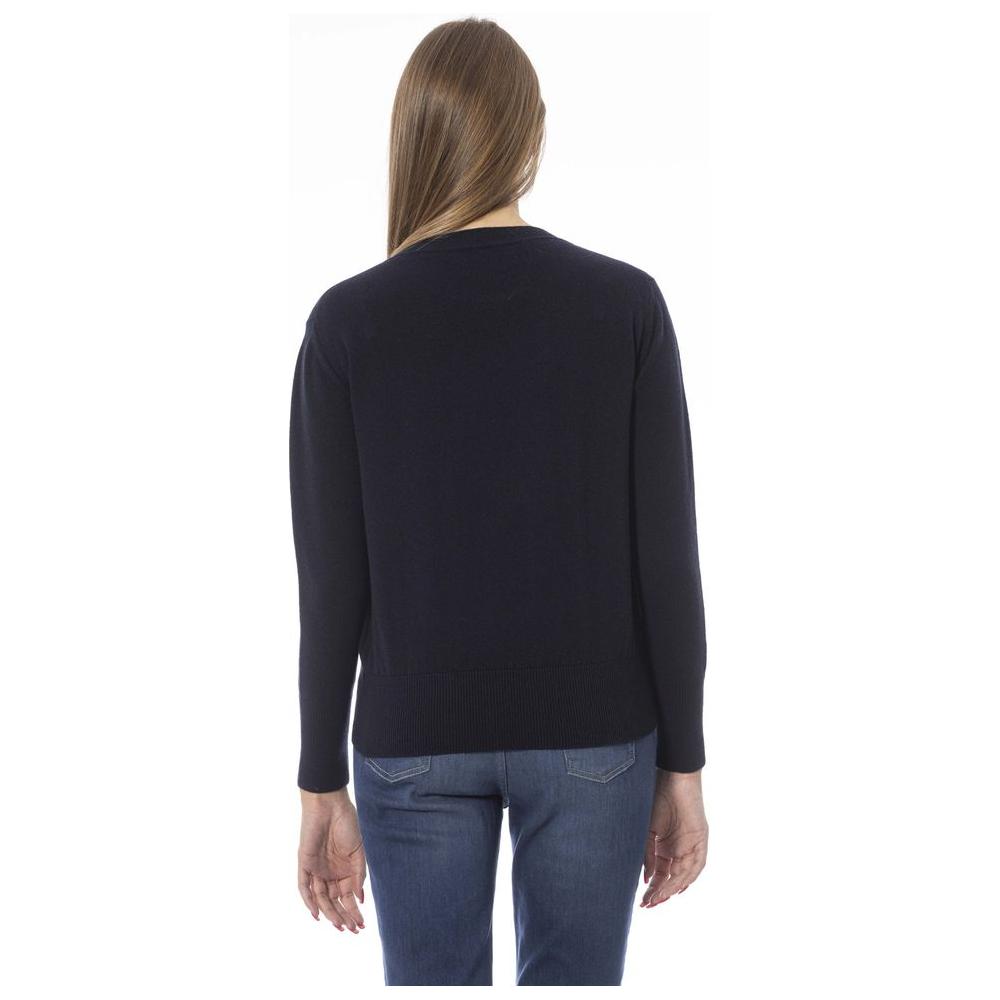 Baldinini Trend Blue Wool Women Sweater Baldinini Trend Dark Slate Gray