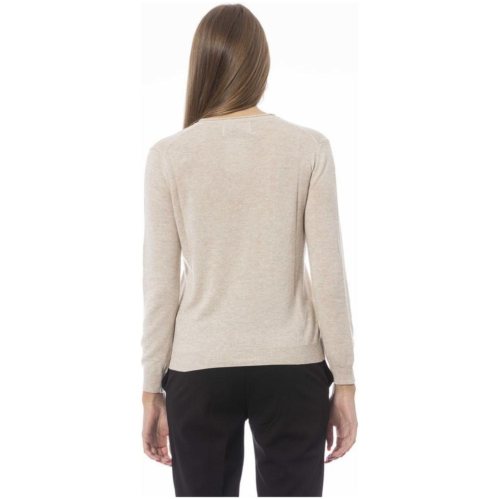 Baldinini Trend Beige Cashmere Women Sweater Baldinini Trend Dark Slate Gray