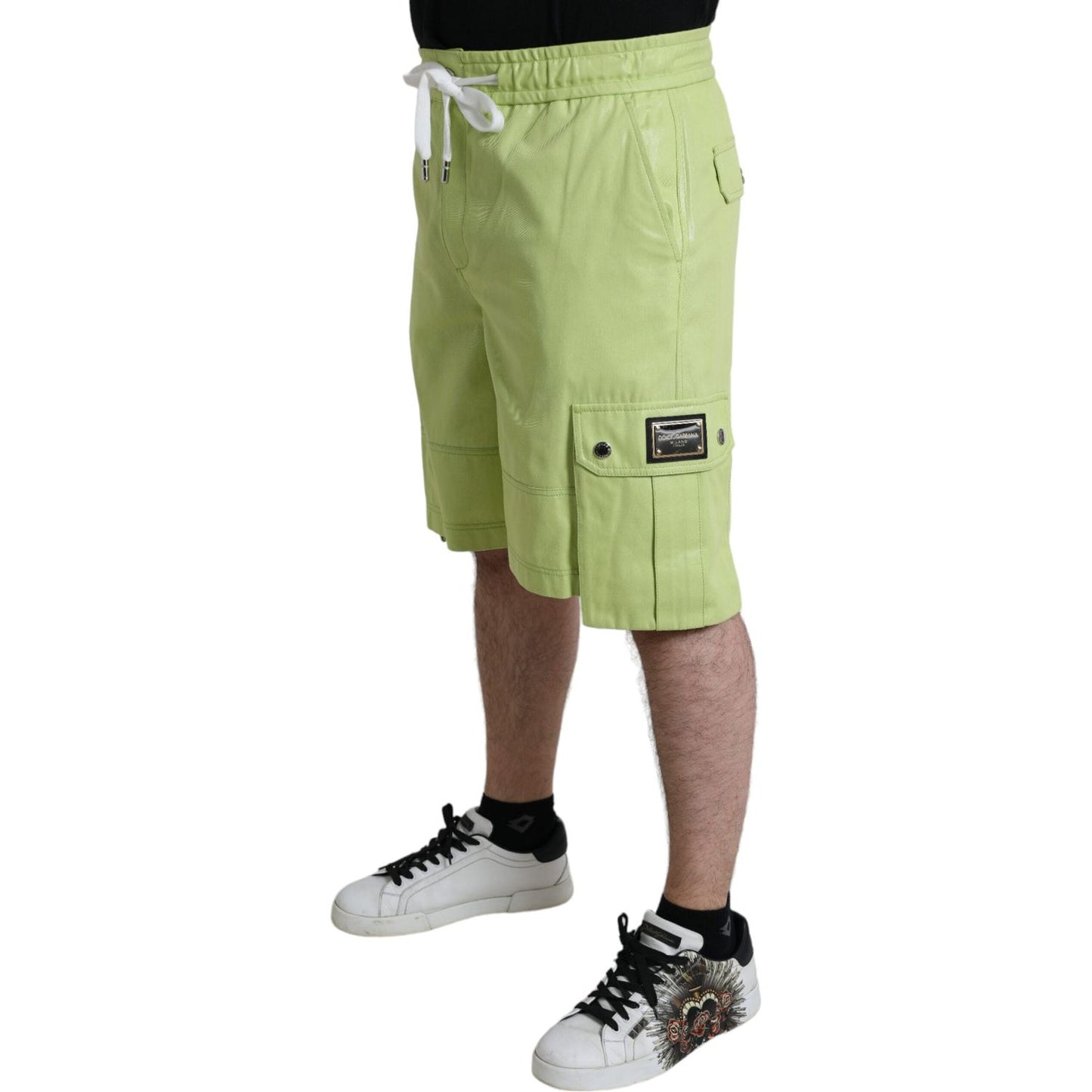 Dolce & Gabbana Chic Light Green Cotton Bermuda Shorts Dolce & Gabbana Dark Khaki