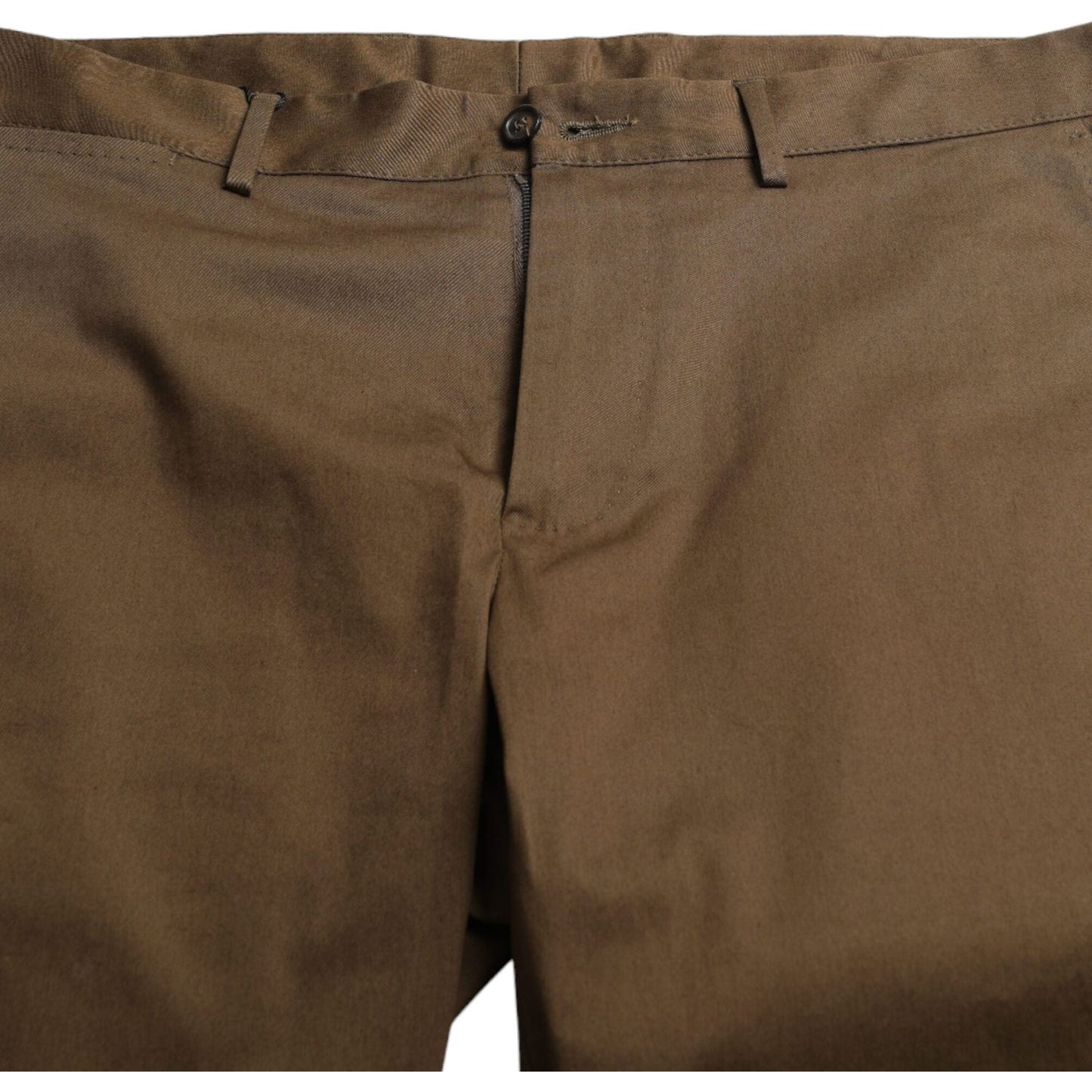 Dolce & Gabbana Chic Brown Bermuda Shorts with Logo Detail Dolce & Gabbana Dark Olive Green