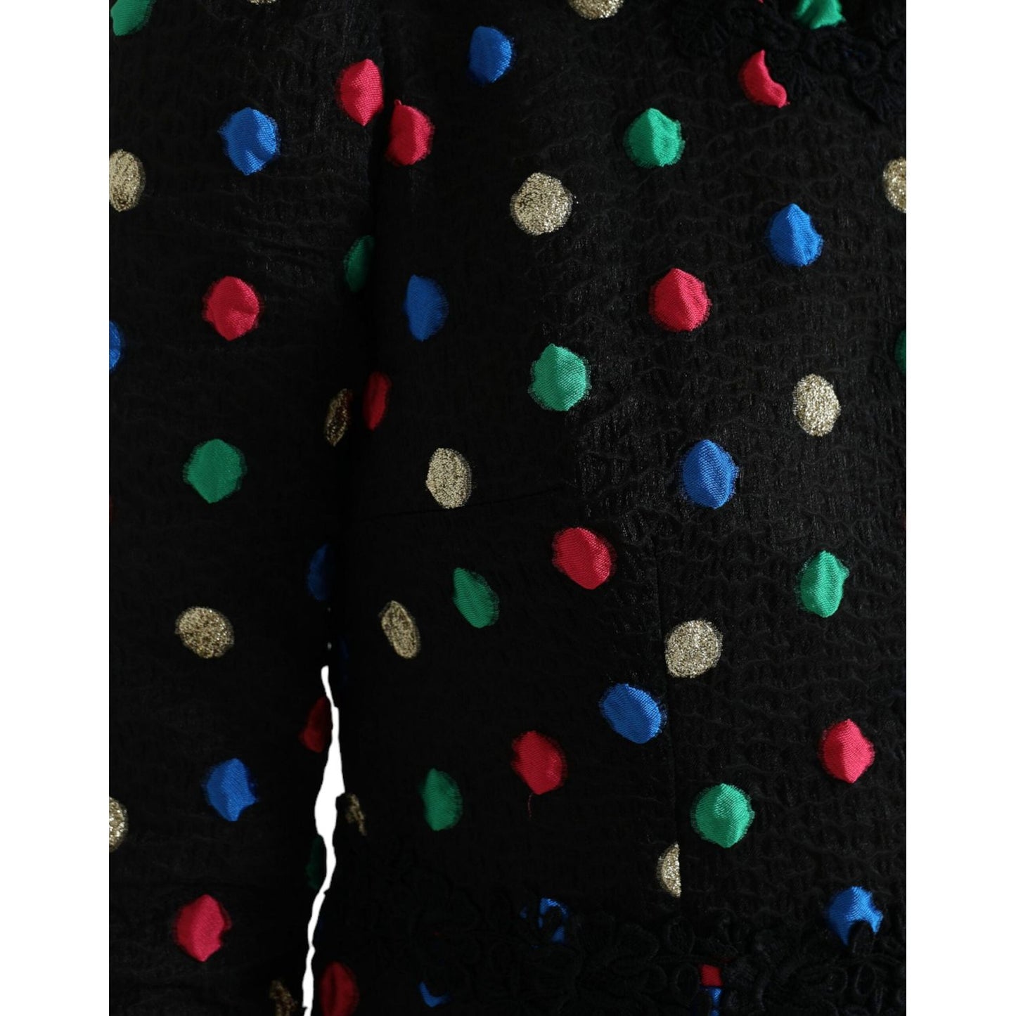 Dolce & Gabbana Elegant High Neck Polka Dot Midi Dress Dolce & Gabbana Black