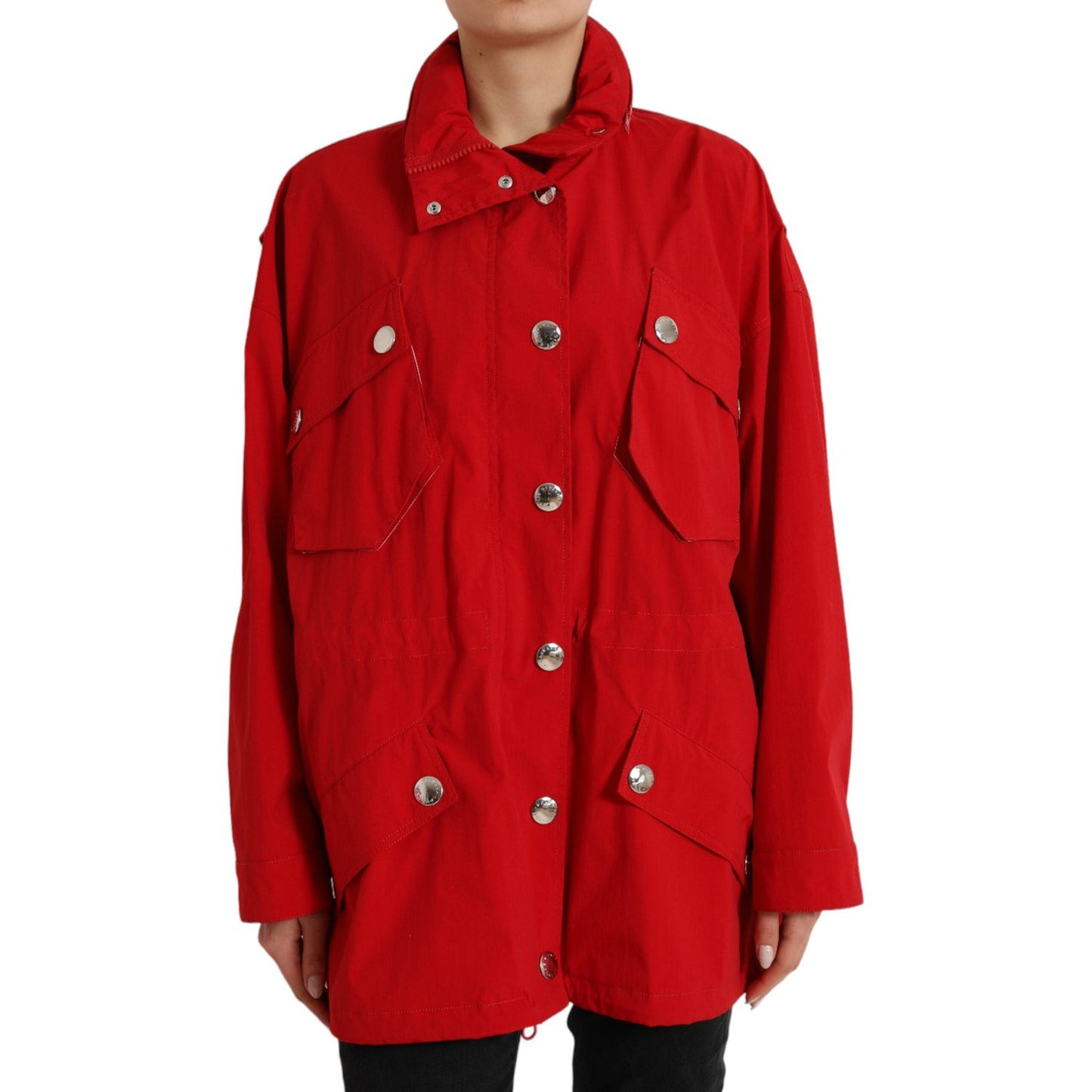 Dolce & Gabbana Elegant Red Long Sleeve Jacket Dolce & Gabbana Firebrick