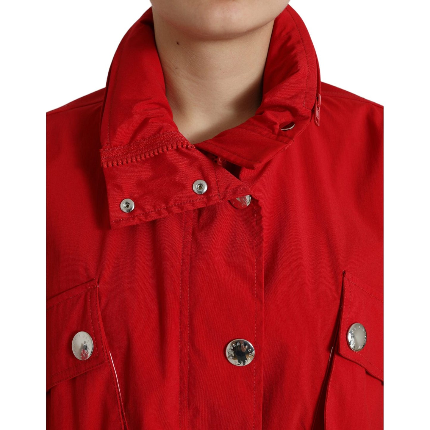 Dolce & Gabbana Elegant Red Long Sleeve Jacket Dolce & Gabbana Firebrick