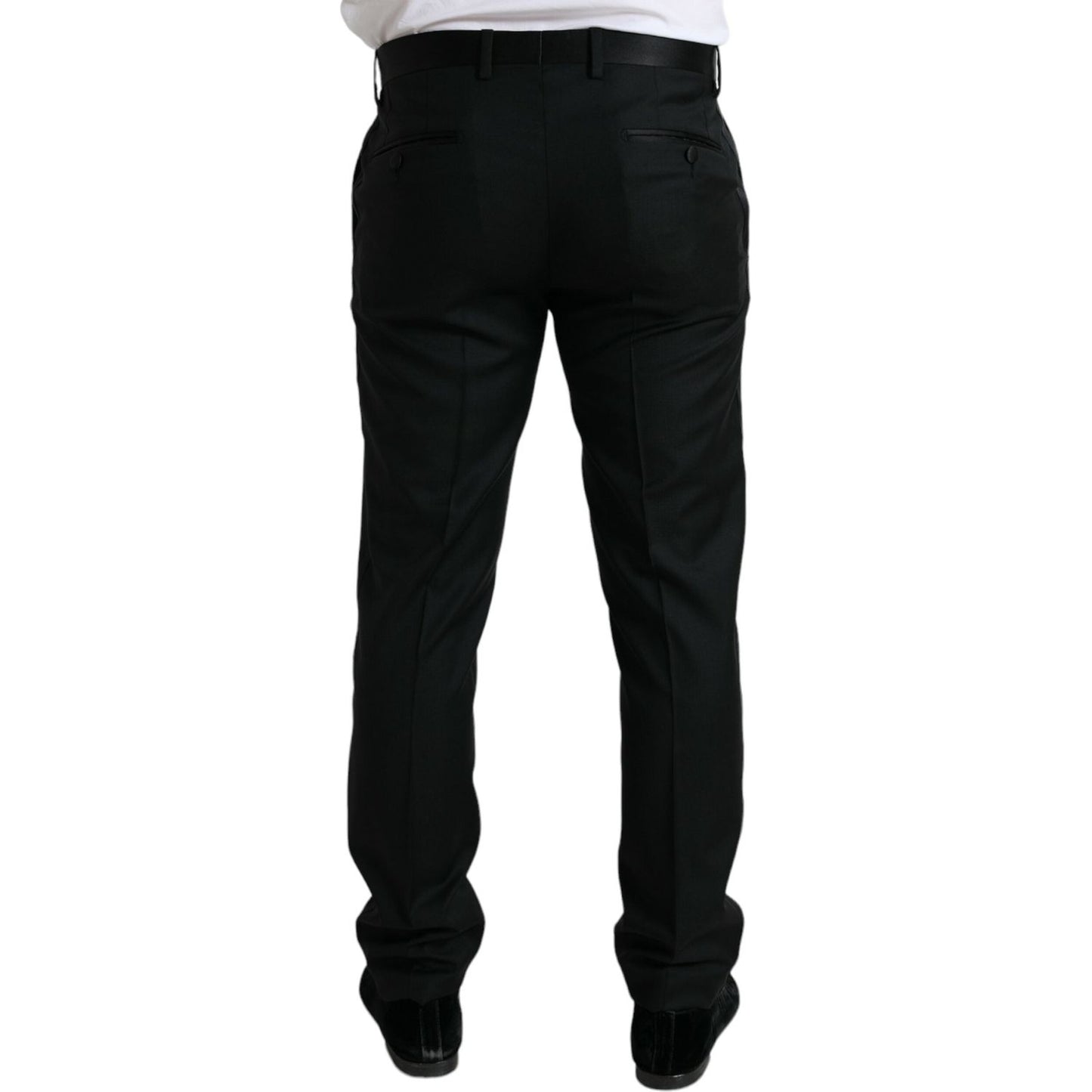 Dolce & Gabbana Elegant Slim Fit Wool Dress Pants Dolce & Gabbana Black