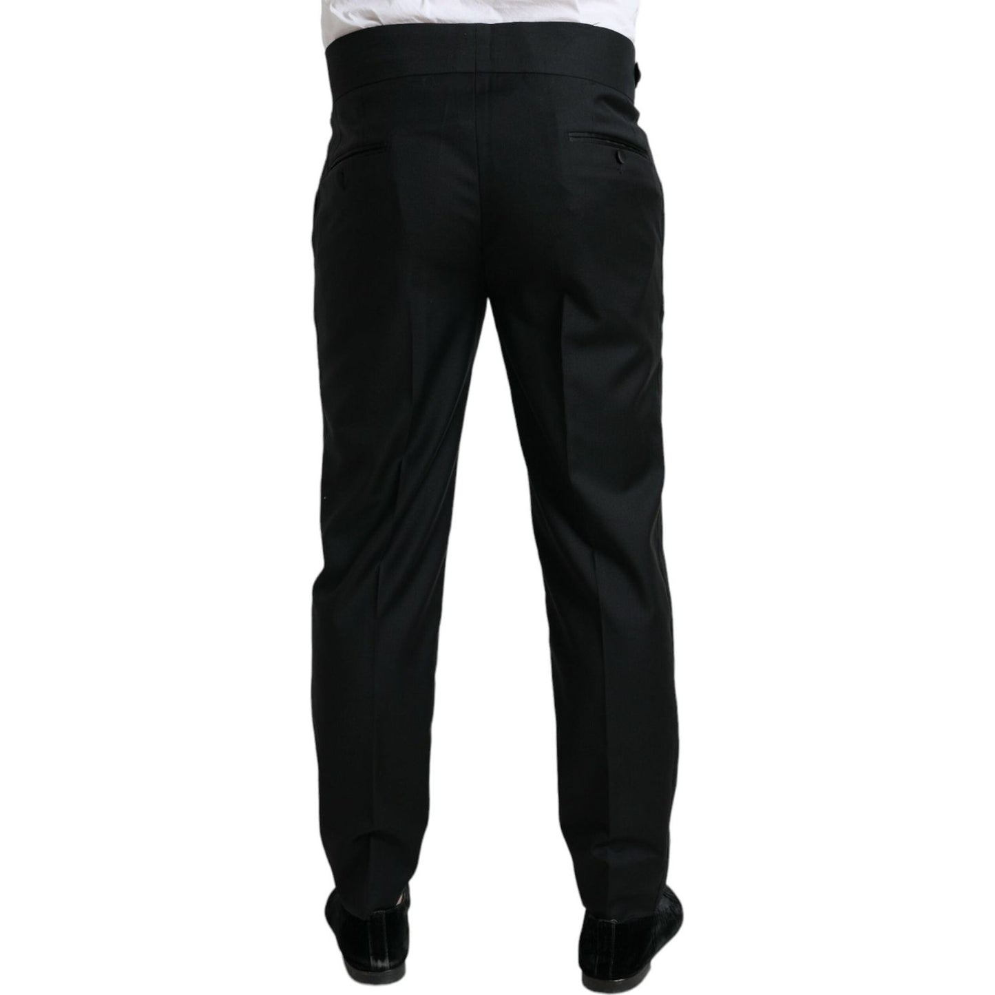 Dolce & Gabbana Elegant Slim Fit Wool Dress Pants Dolce & Gabbana Black