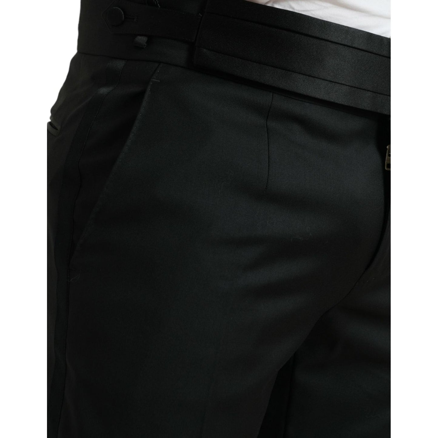 Dolce & Gabbana Elegant Slim Fit Wool Dress Pants Dolce & Gabbana Black