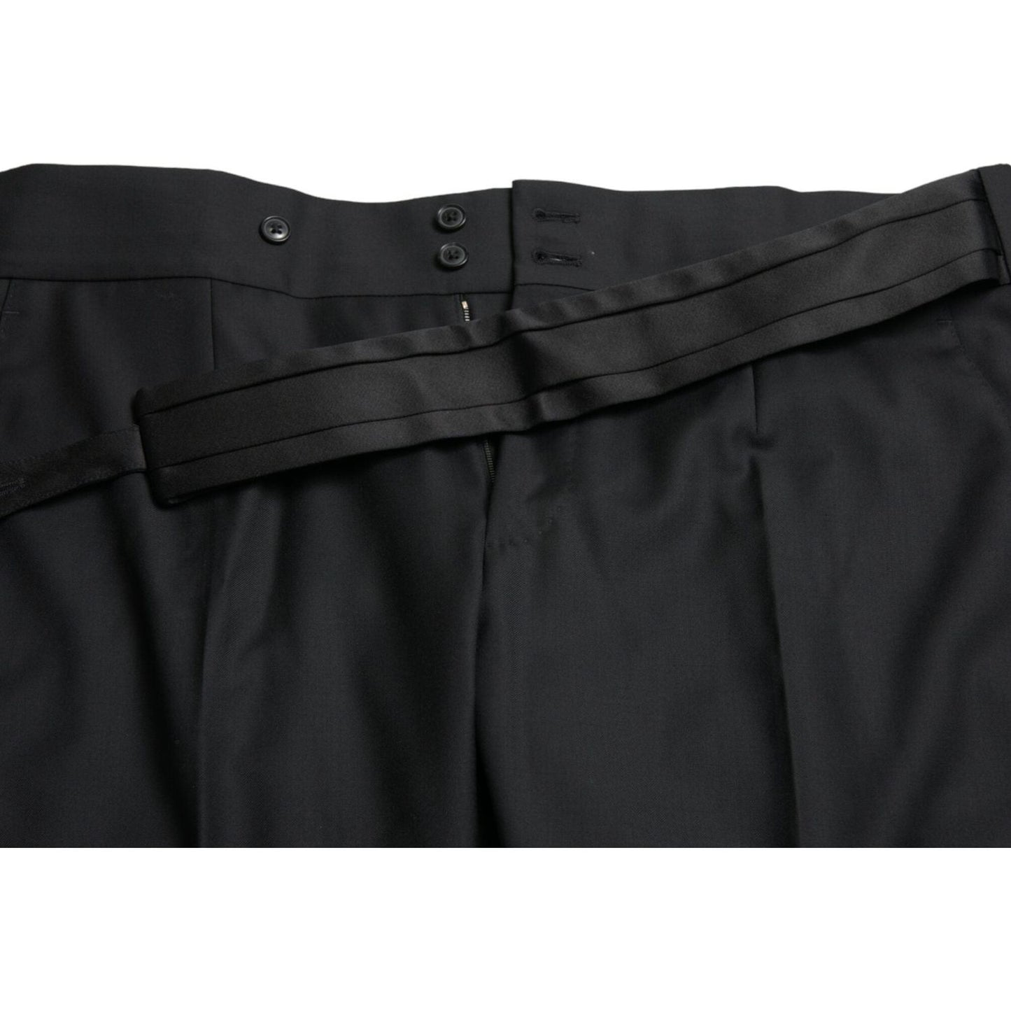 Dolce & Gabbana Elegant Slim Fit Wool Dress Pants Dolce & Gabbana Dark Slate Gray