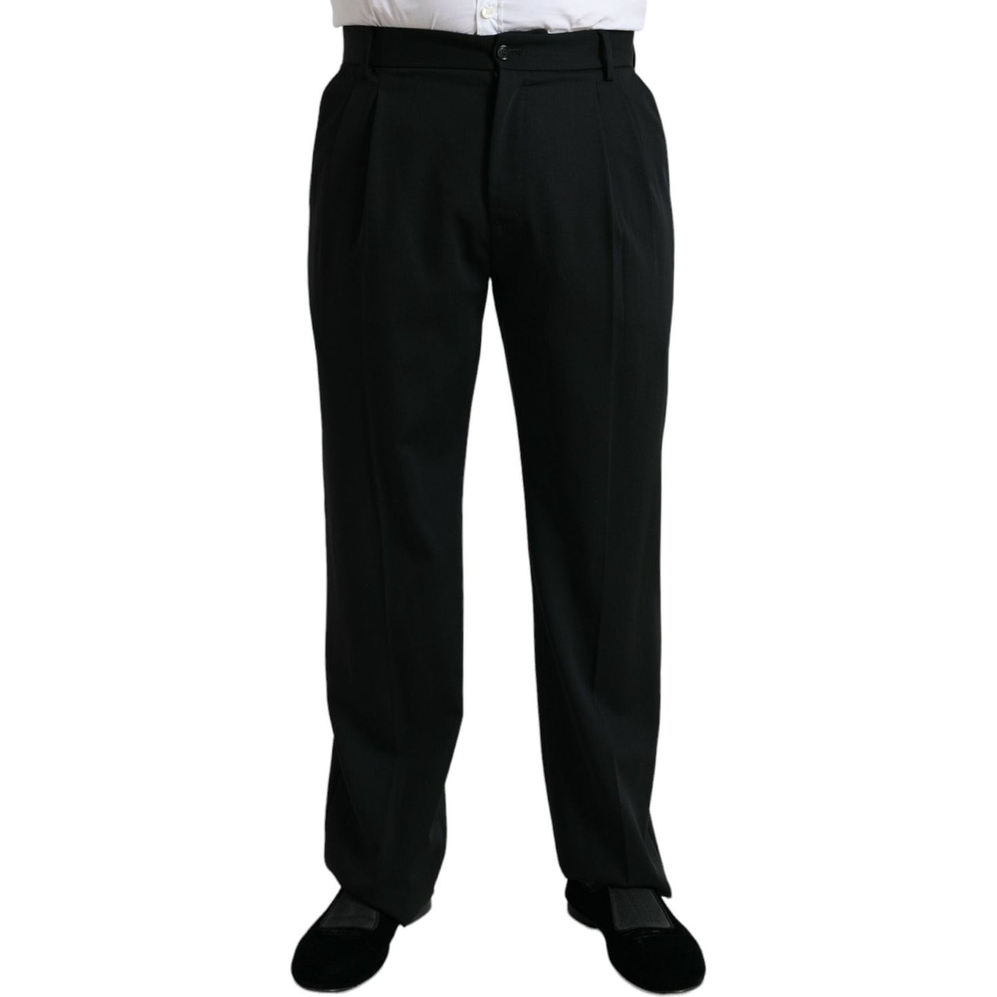 Dolce & Gabbana Elegant Black Wool Dress Pants Dolce & Gabbana Black