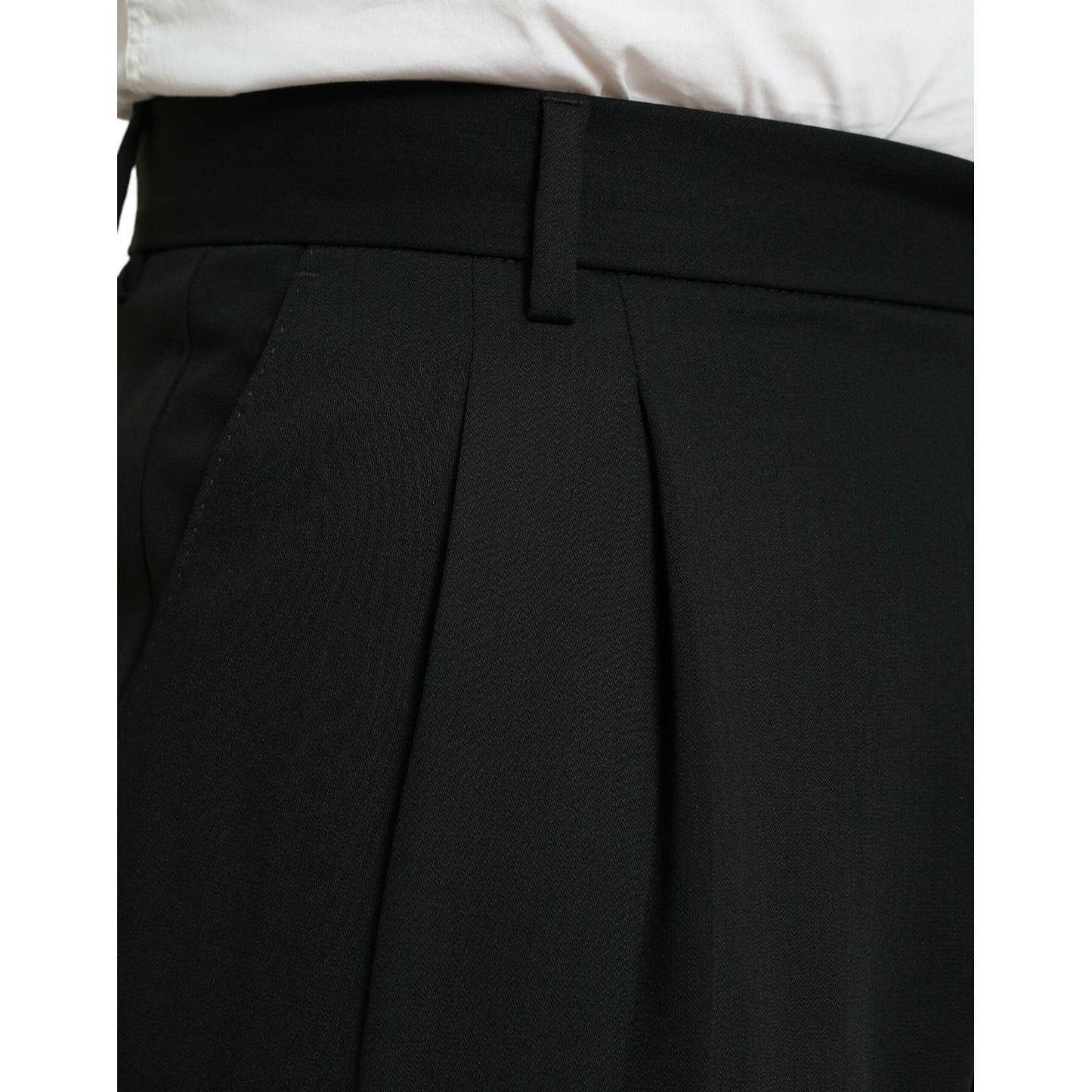 Dolce & Gabbana Elegant Black Wool Dress Pants Dolce & Gabbana Black