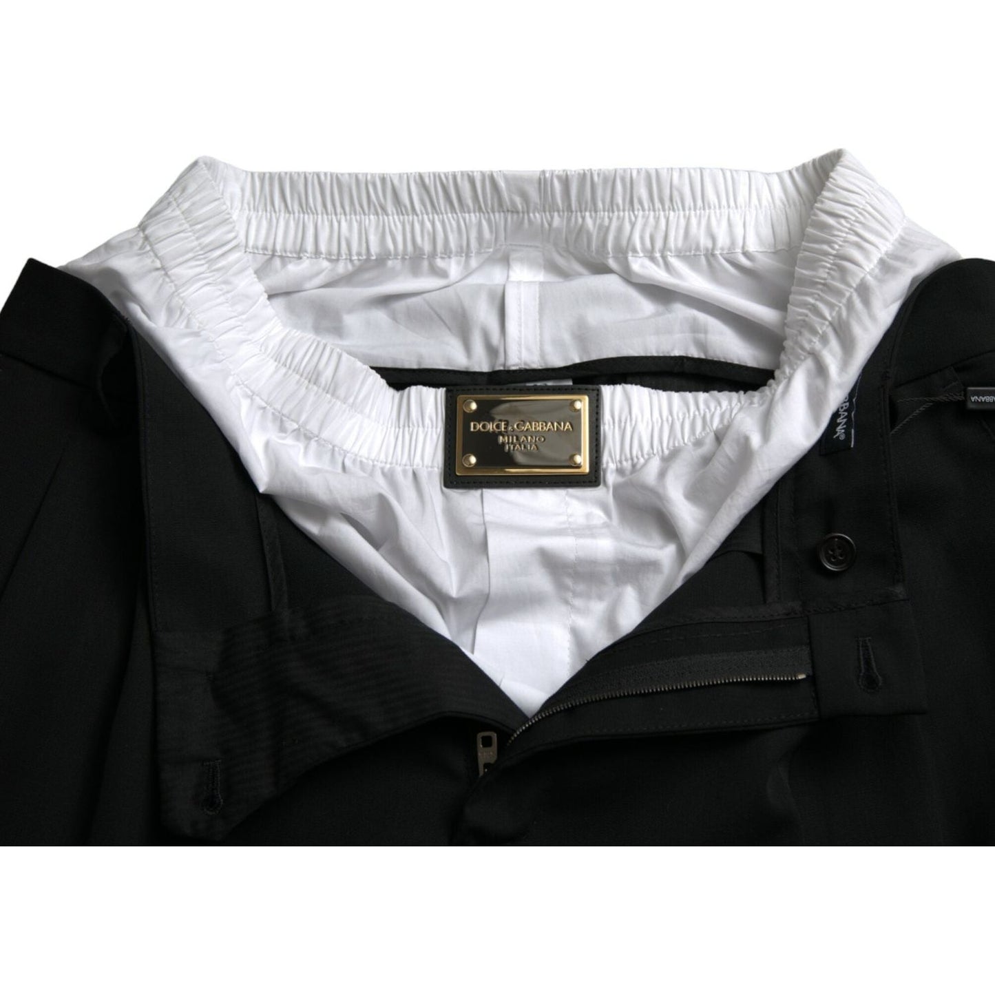 Dolce & Gabbana Elegant Black Wool Dress Pants Dolce & Gabbana Light Gray