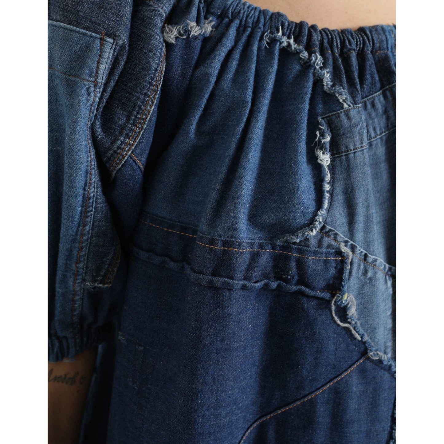 Dolce & Gabbana Elegant Cotton Denim Blouse Top Dolce & Gabbana Dark Slate Gray