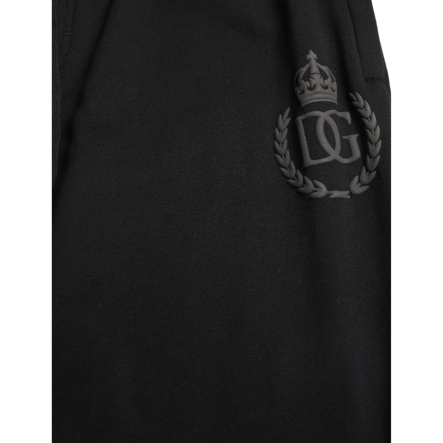Dolce & Gabbana Elegant Black Cotton Joggers with Logo Embroidery Dolce & Gabbana Black