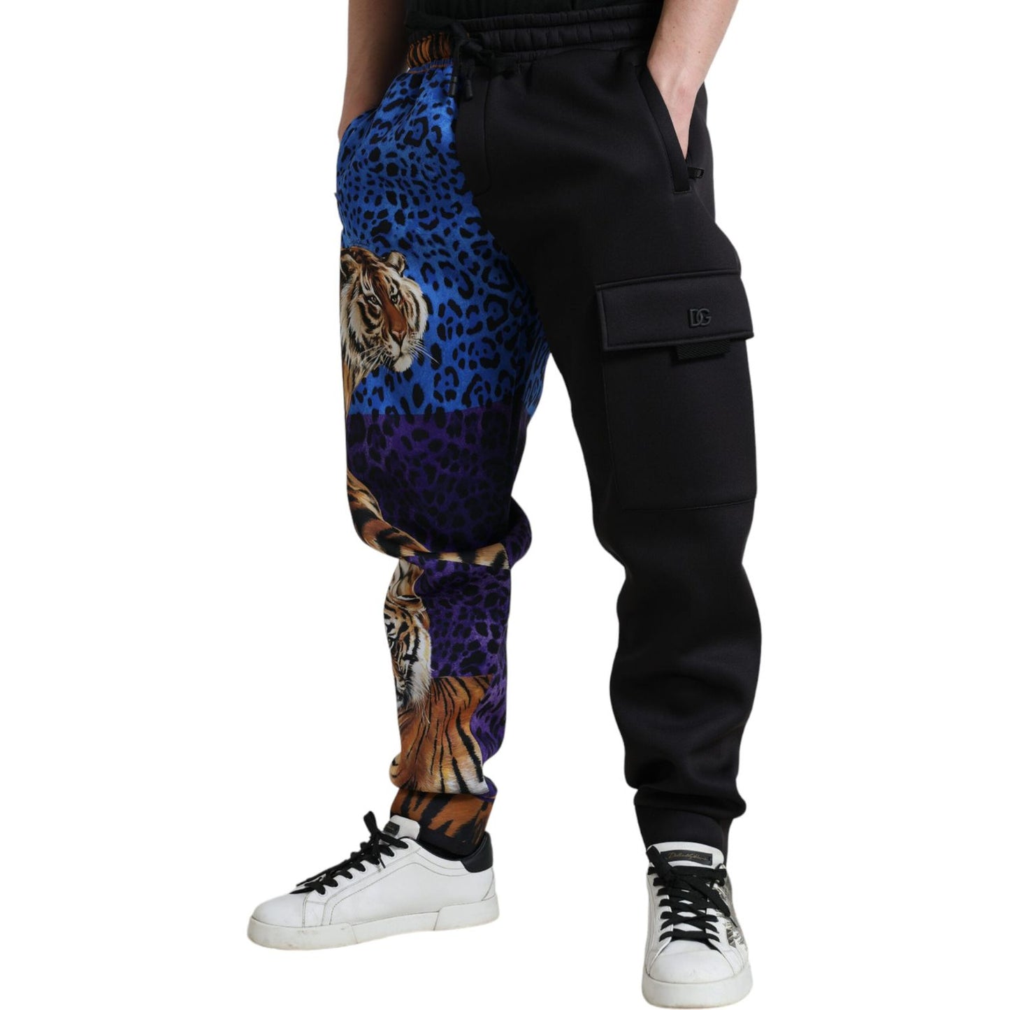 Dolce & Gabbana Elegant Tiger Print Joggers Dolce & Gabbana Black