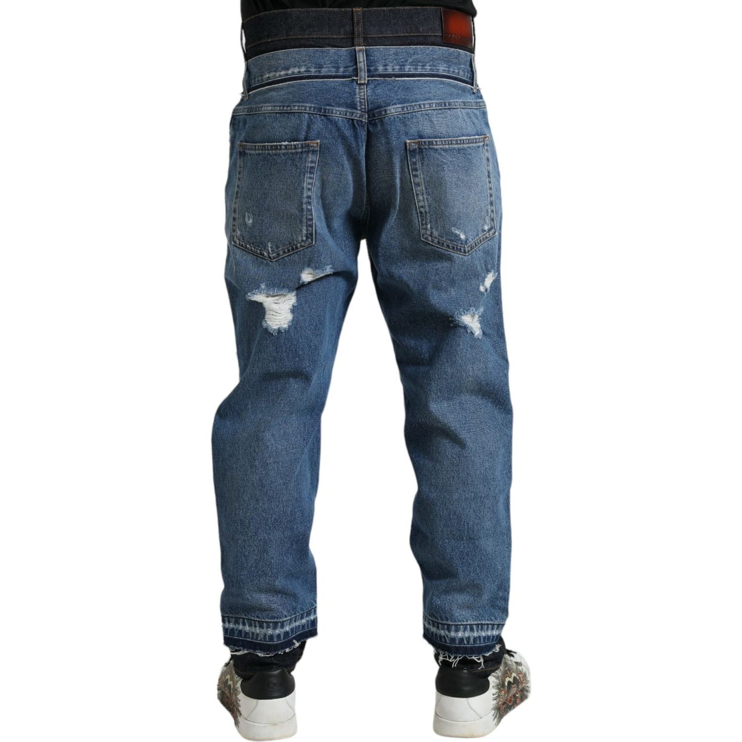 Dolce & Gabbana Chic Skinny Tattered Denim Jeans Dolce & Gabbana Dark Slate Gray