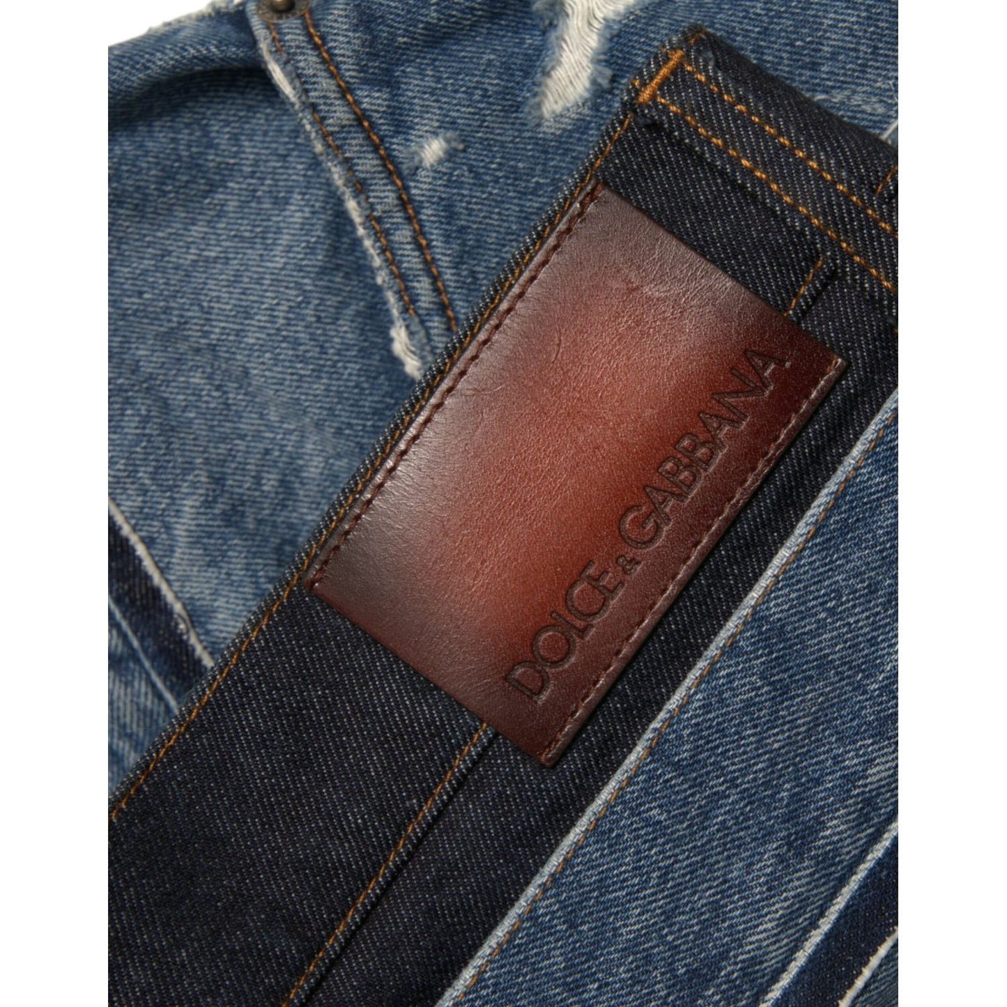 Dolce & Gabbana Chic Skinny Tattered Denim Jeans Dolce & Gabbana Dark Slate Gray