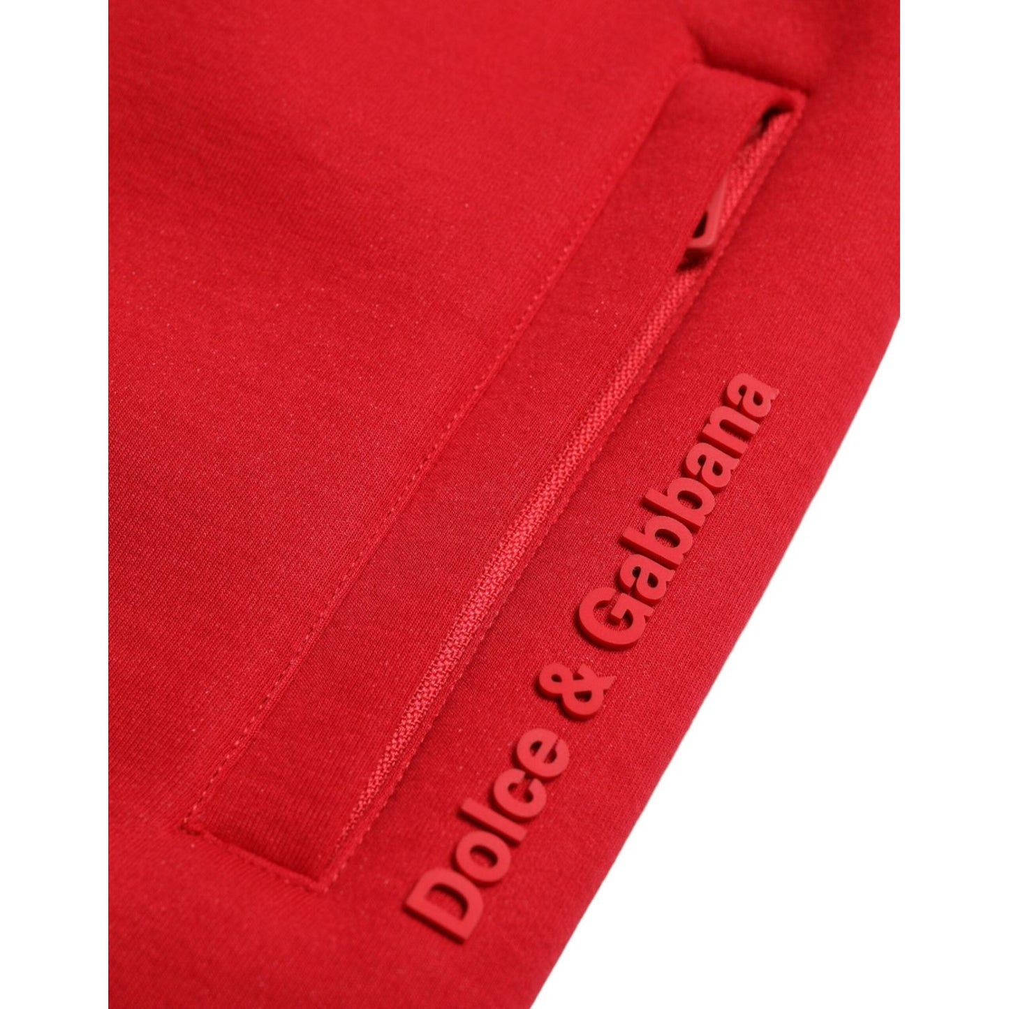 Dolce & Gabbana Sizzling Red Cotton Blend Jogger Pants Dolce & Gabbana Firebrick